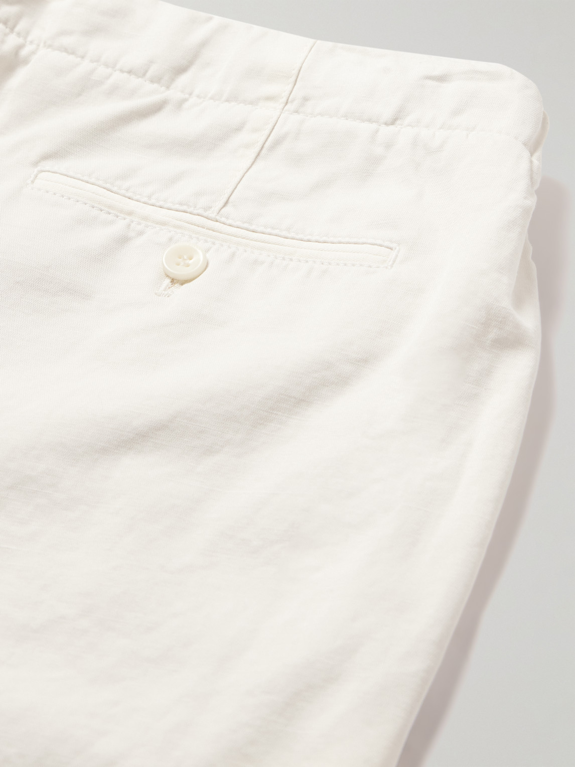 Shop Loro Piana Straight-leg Cotton-blend Bermuda Shorts In White