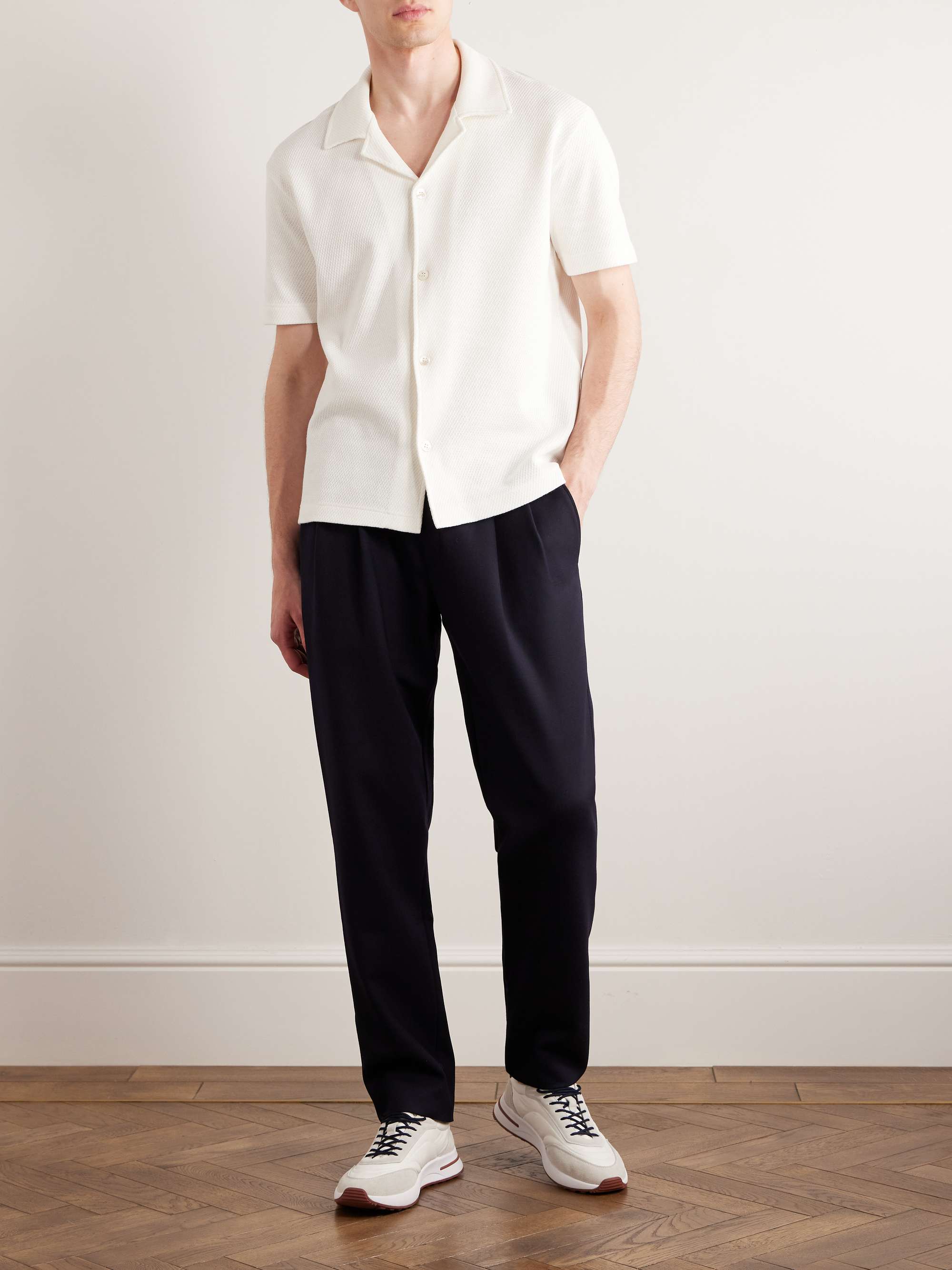 LORO PIANA Camp-Collar Cotton and Silk-Blend Shirt