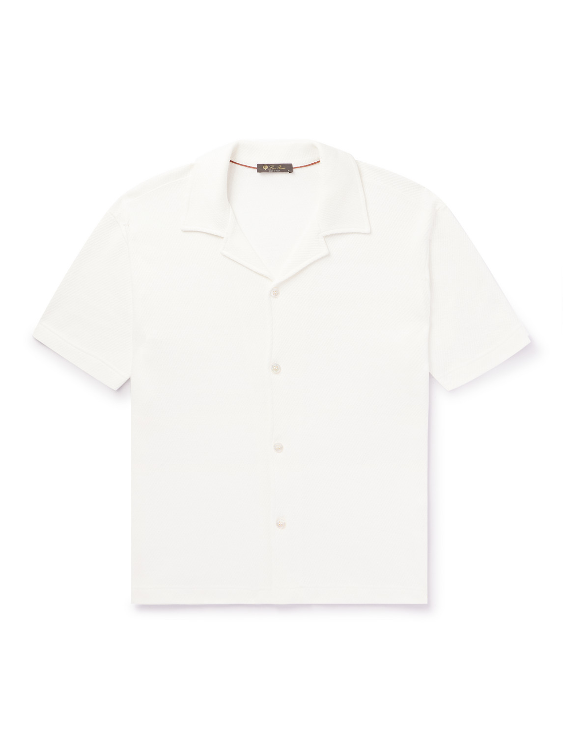 Loro Piana Camp-collar Cotton And Silk-blend Shirt In White