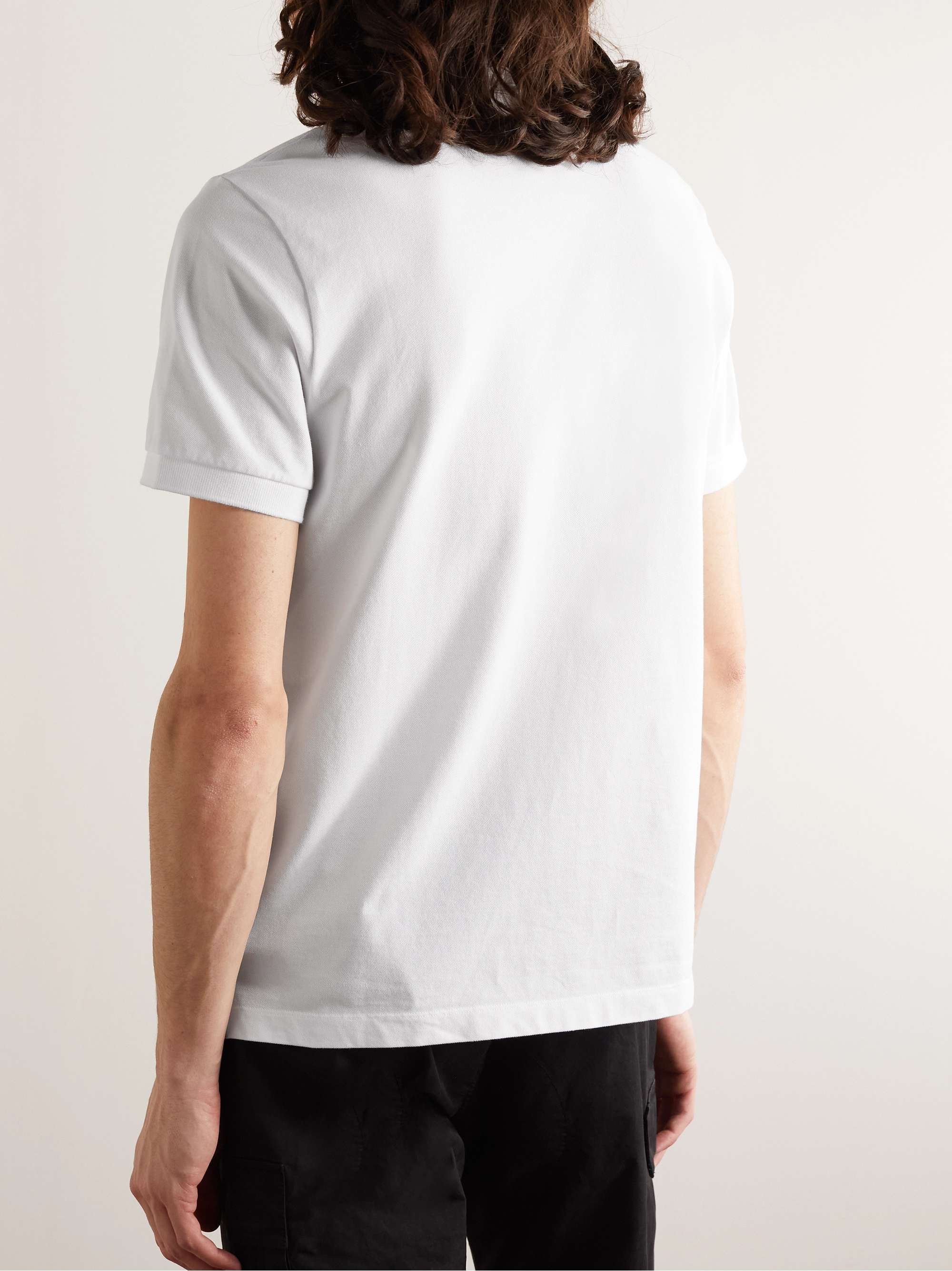 STONE ISLAND Logo-Appliquéd Stretch-Cotton Piqué Polo Shirt