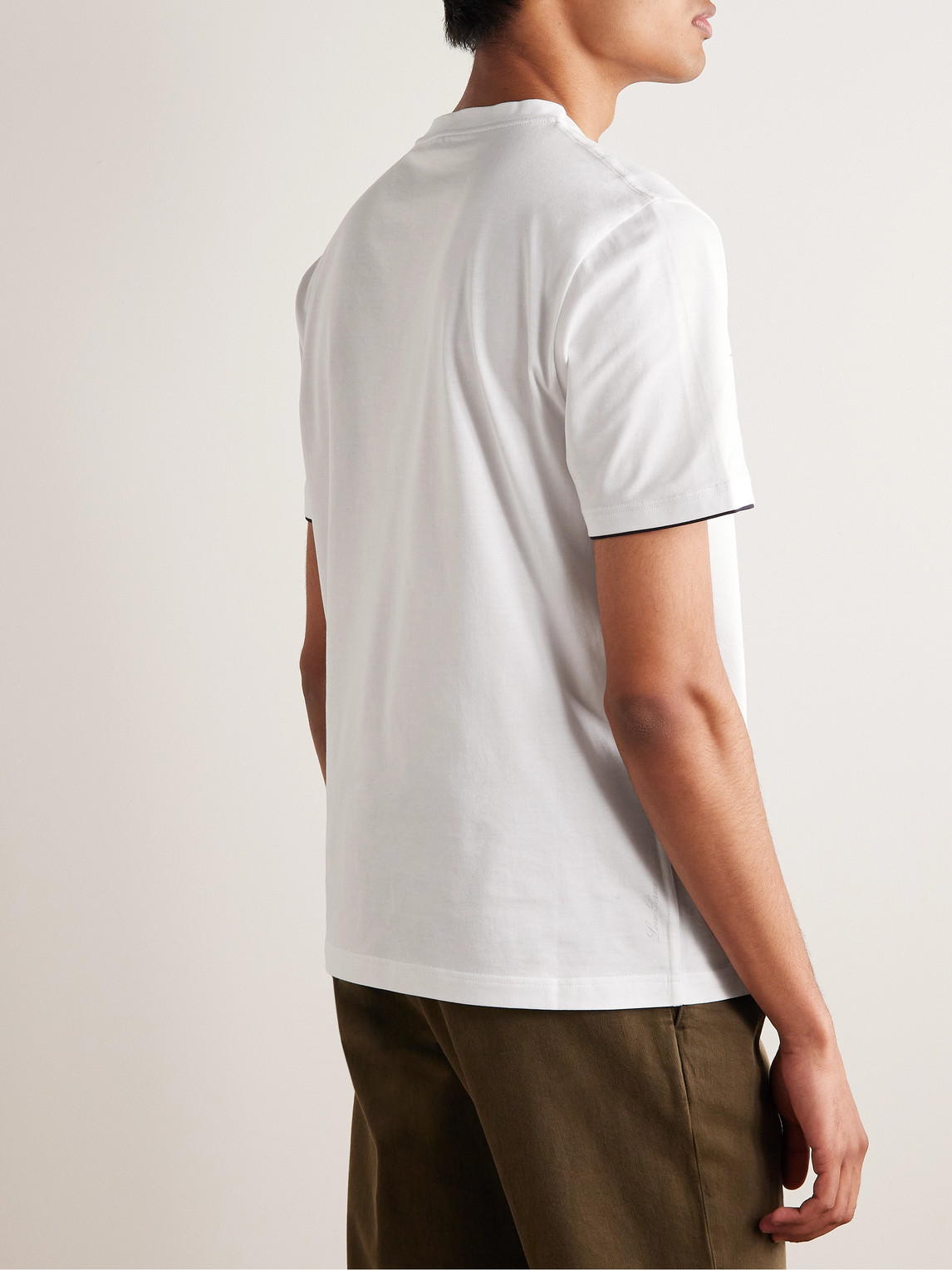 Shop Loro Piana Cotton-jersey T-shirt In White