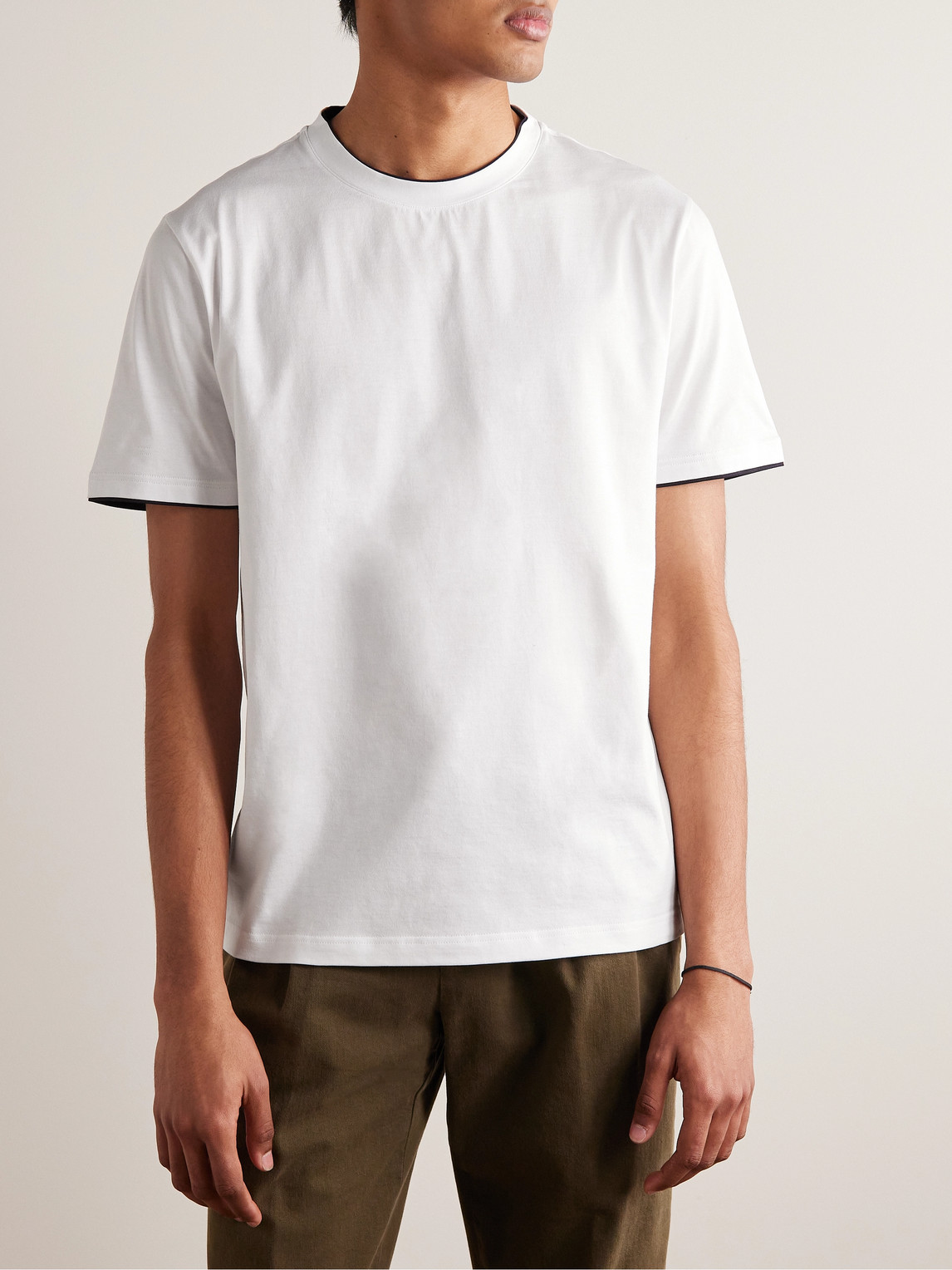 Shop Loro Piana Cotton-jersey T-shirt In White