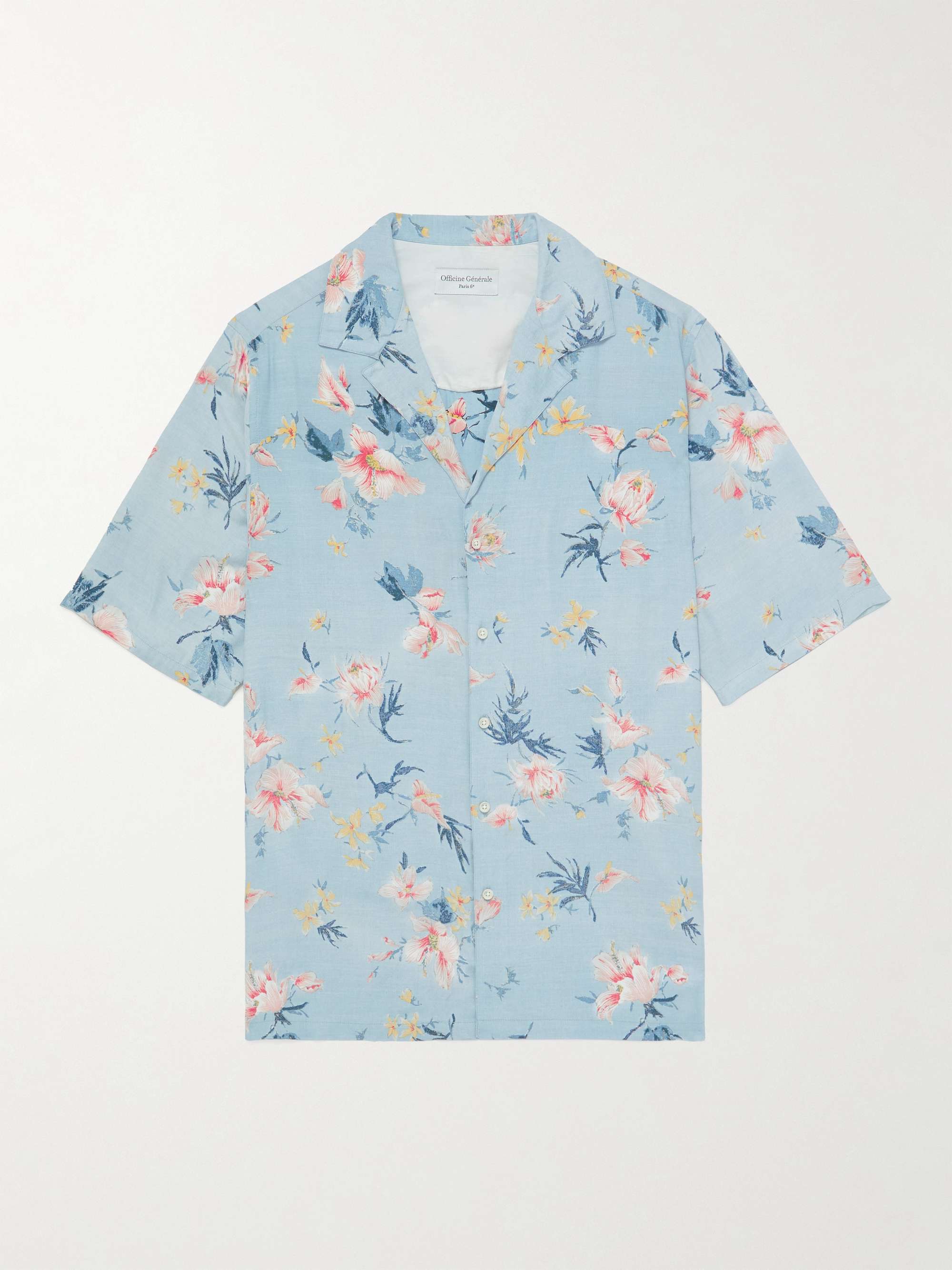 OFFICINE GEENEERALE Eren Camp-Collar Floral-Print Crepe Shirt
