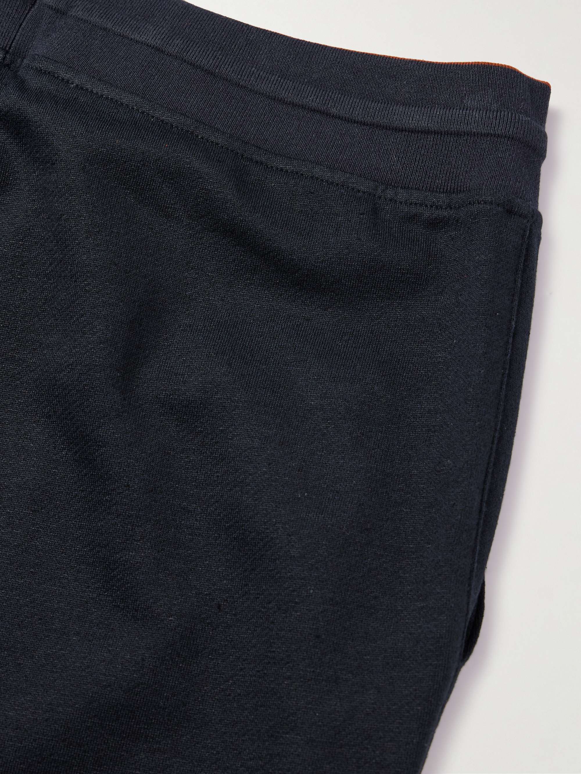 LORO PIANA Straight-Leg Cotton and Linen-Blend Jersey Drawstring Shorts
