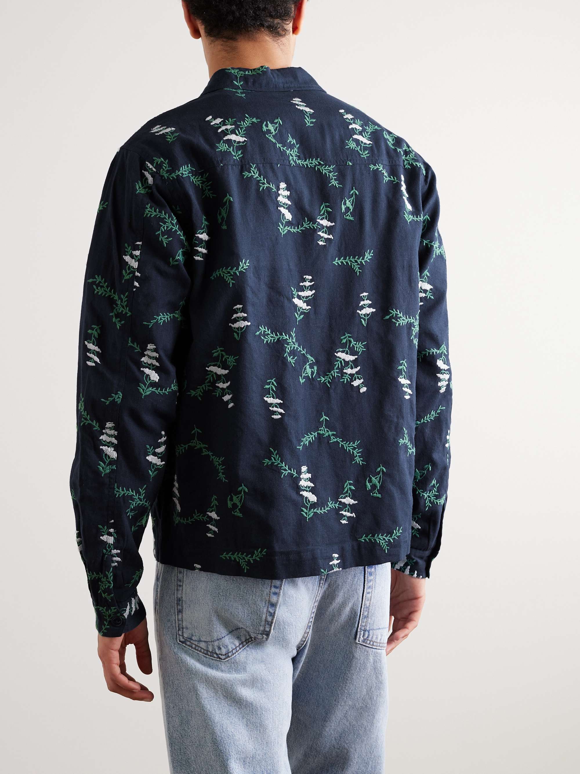 YMC Bowie Embroidered Cotton and Linen-Blend Shirt Jacket