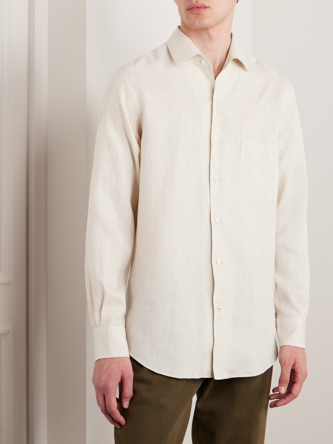  Loro Piana - Arizona Linen Shirt - Men - Neutrals - S 
