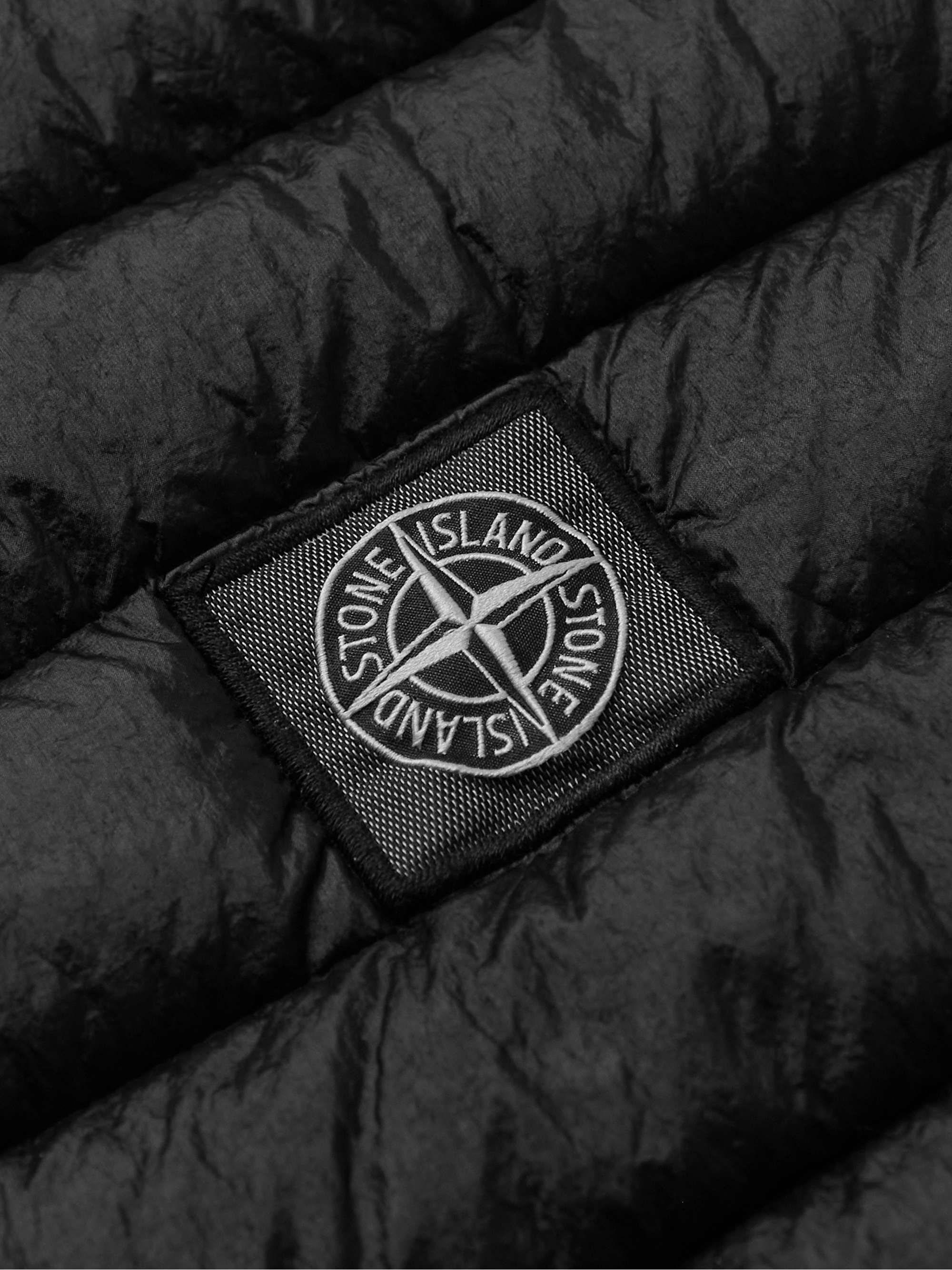 STONE ISLAND Logo-Appliquéd Garment-Dyed Quilted Shell Down Gilet