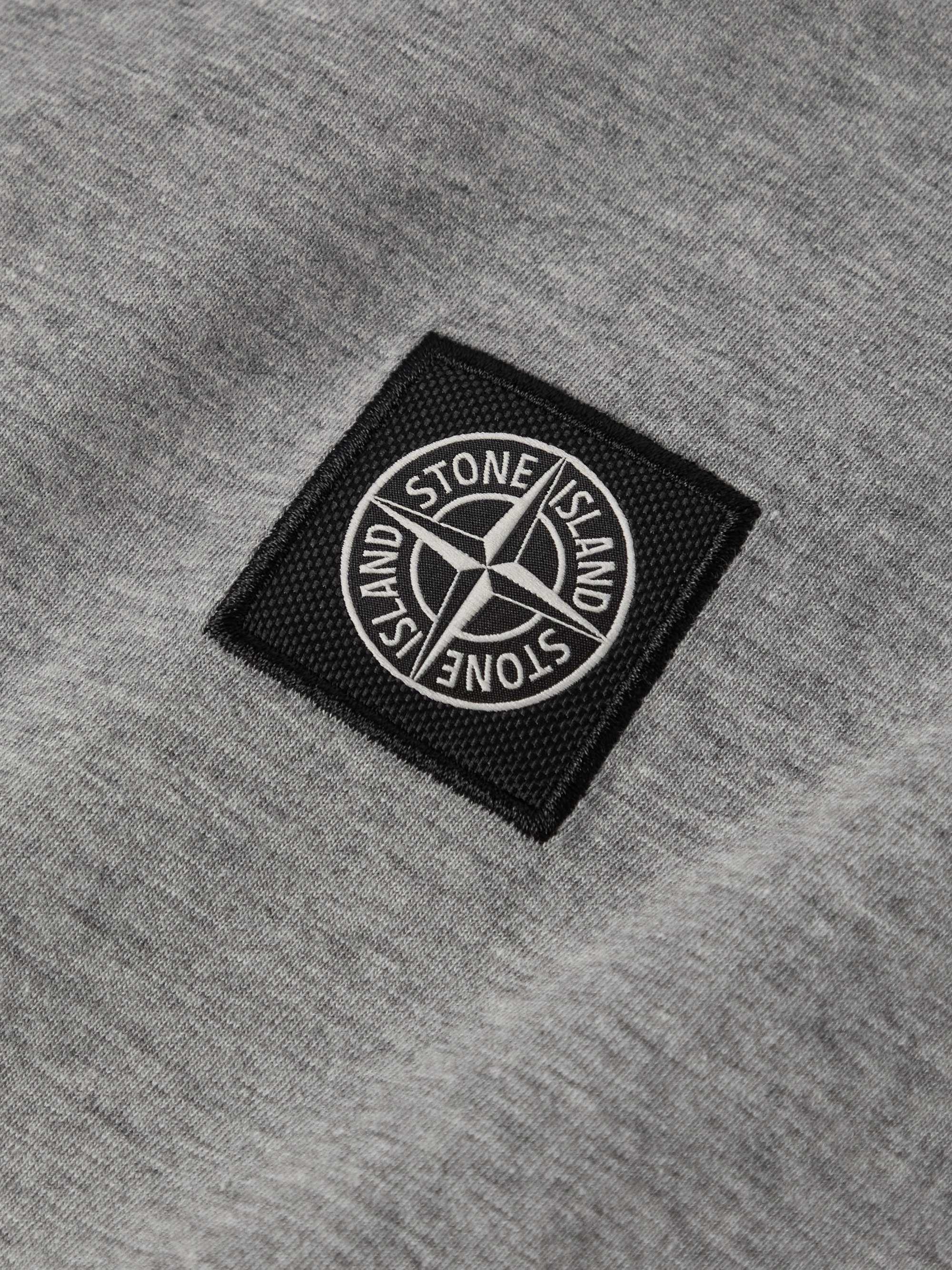 STONE ISLAND Logo-Appliquéd Garment-Dyed Cotton-Jersey T-Shirt