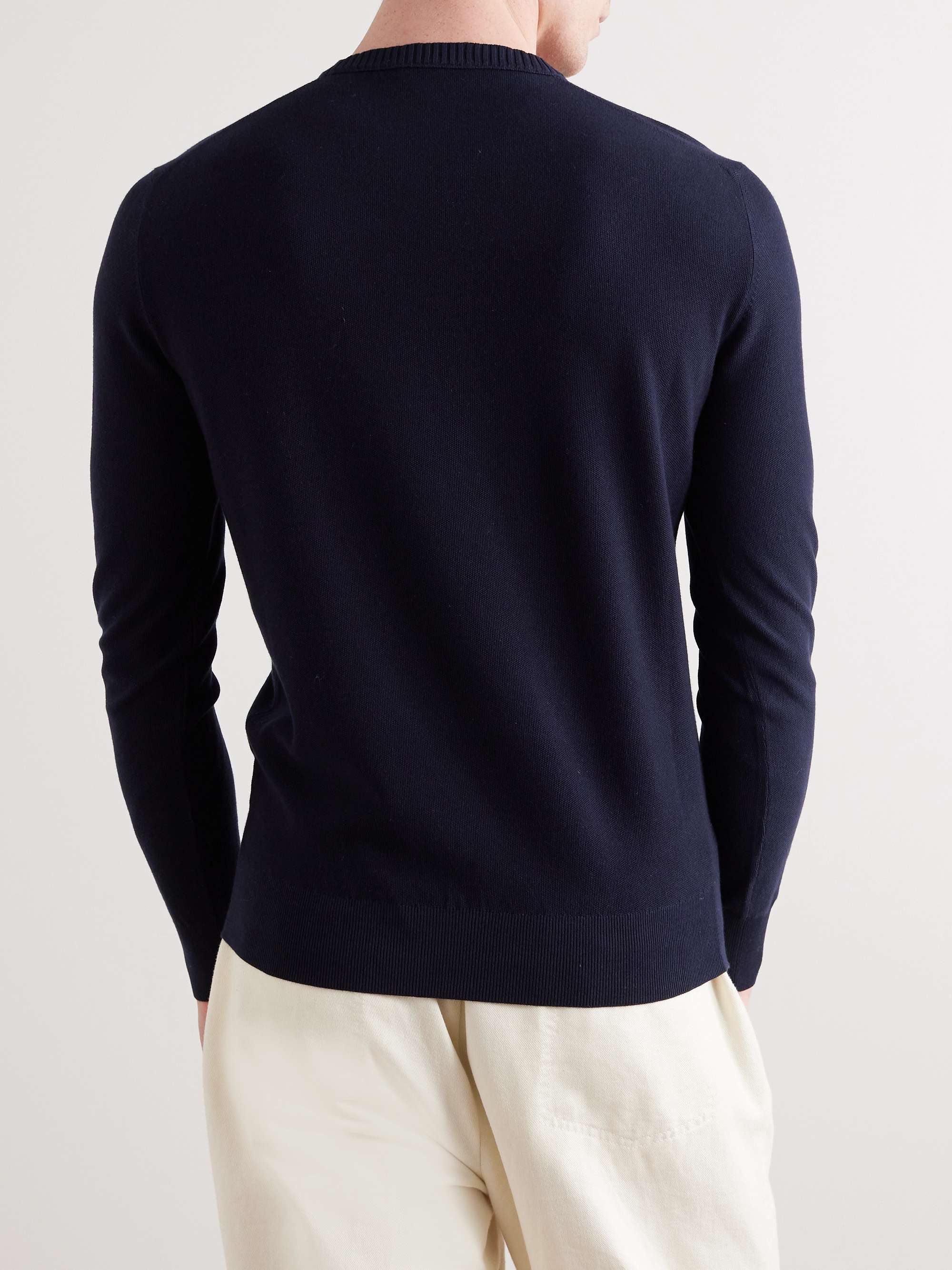 LORO PIANA Cotton and Silk-Blend Piqué Sweater