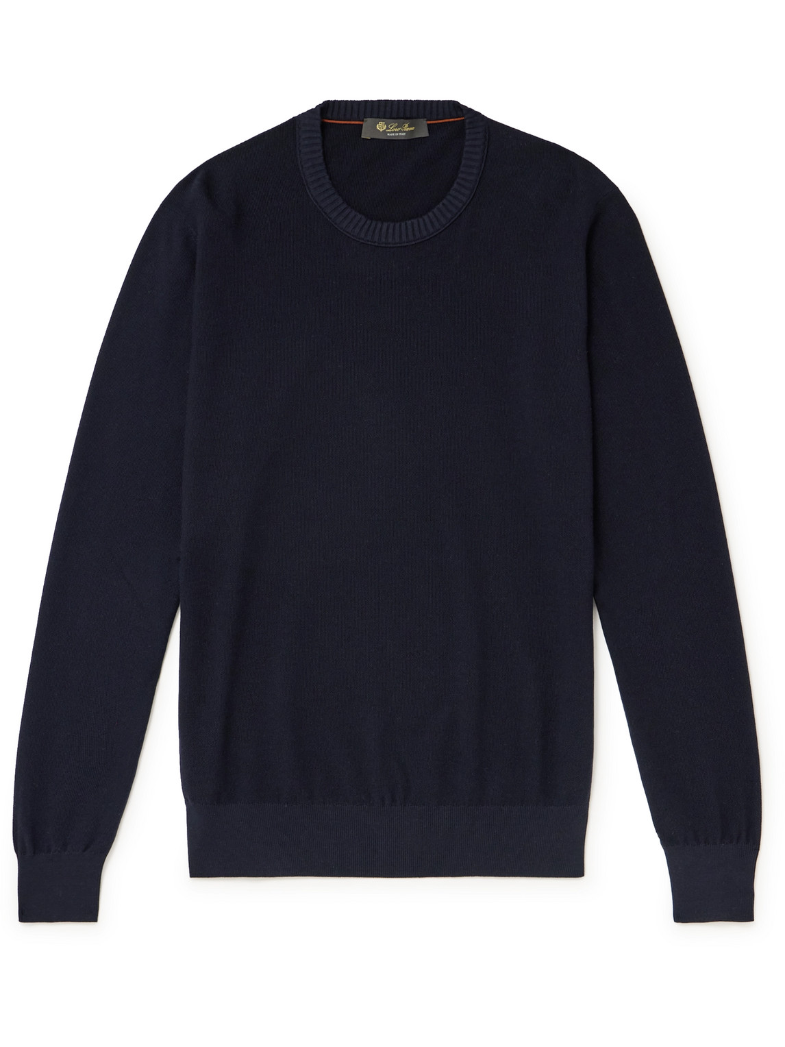 Loro Piana Cotton And Silk-blend Piqué Sweater In Blue