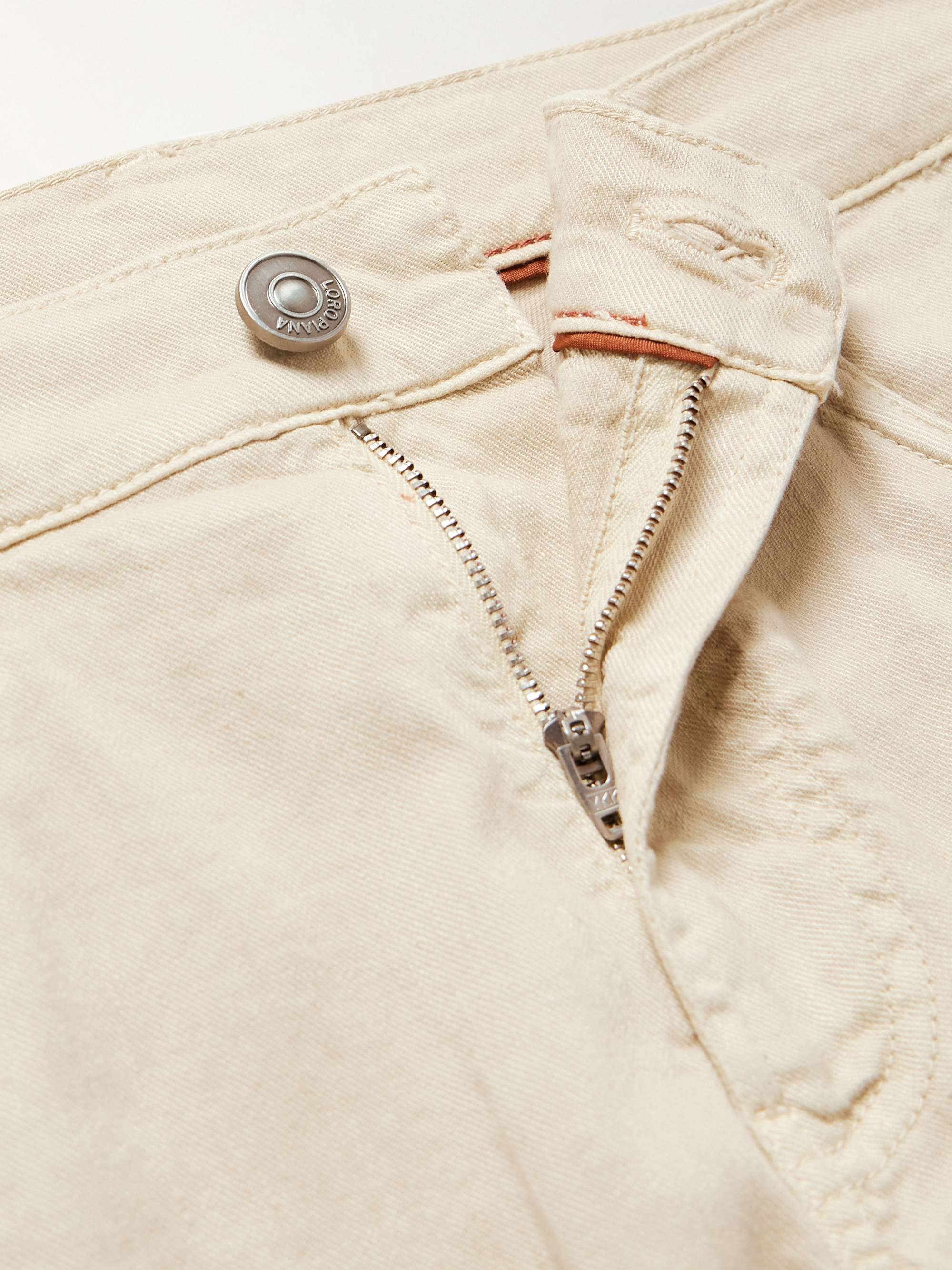 LORO PIANA Slim-Fit Straight-Leg Cotton and Linen-Blend Trousers