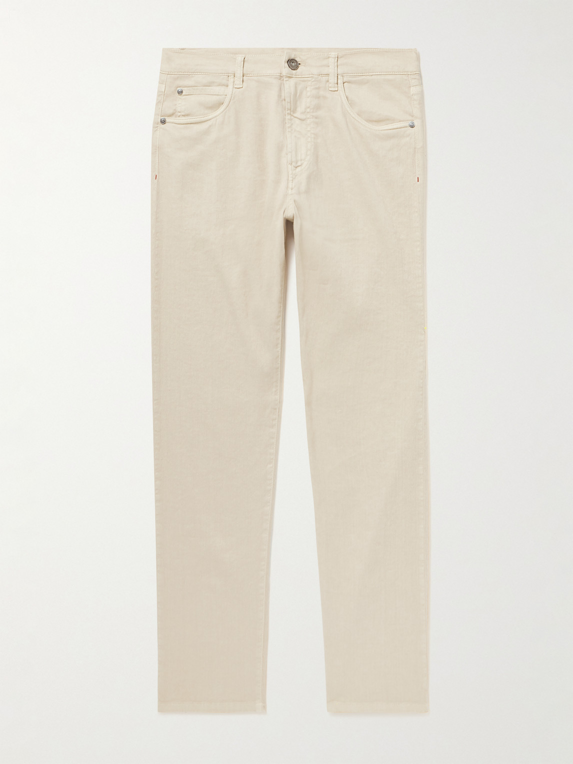 Loro Piana Slim-Fit Straight-Leg Cotton and Linen-Blend Trousers - Men