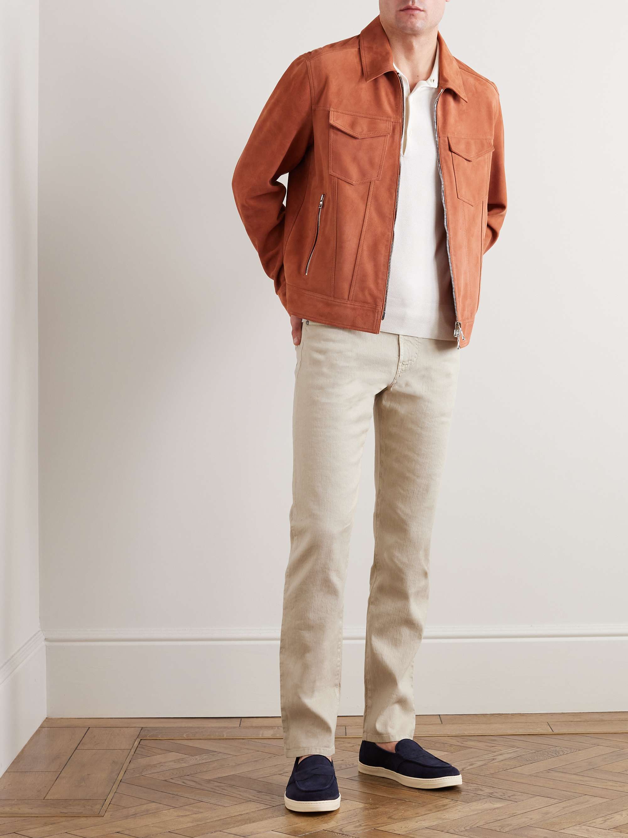 LORO PIANA Slim-Fit Straight-Leg Cotton and Linen-Blend LORO PIANA Slim-Fit Straight-Leg Cotton and Linen-Blend