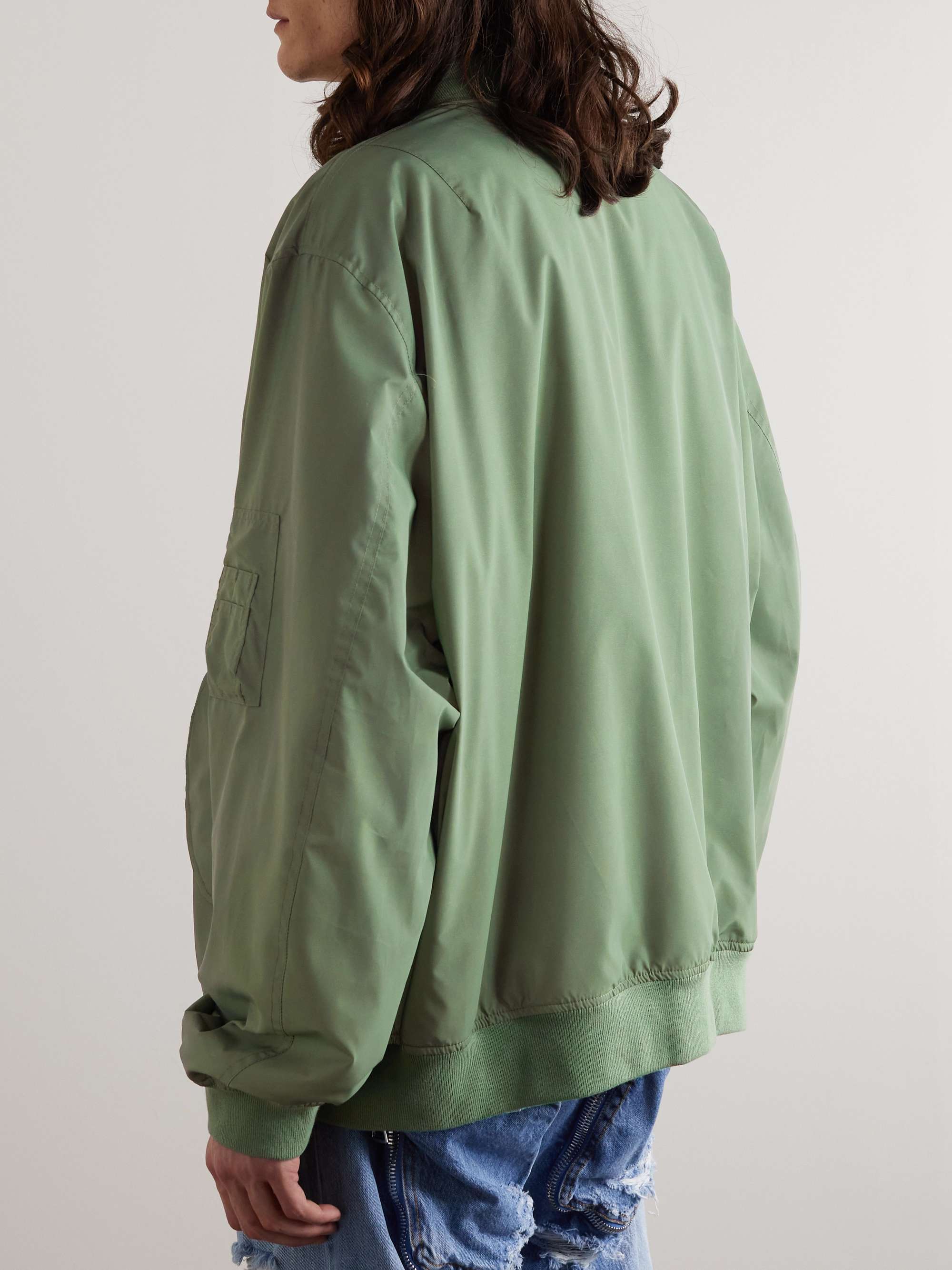 RAF SIMONS Oversized Logo-Appliquéd Shell Bomber Jacket