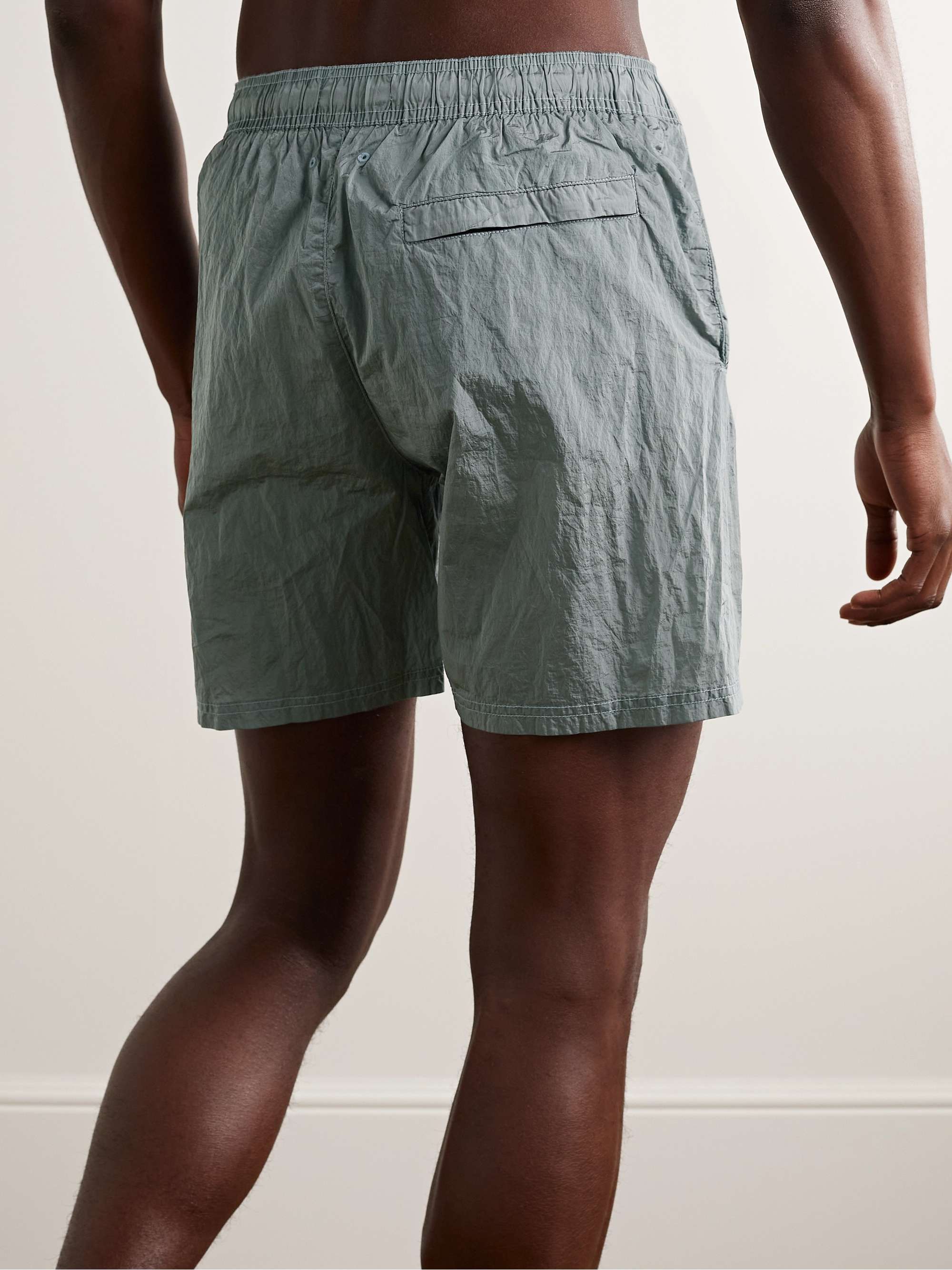 STONE ISLAND Logo-Appliquéd Straight-Leg Mid-Length Swim Shorts