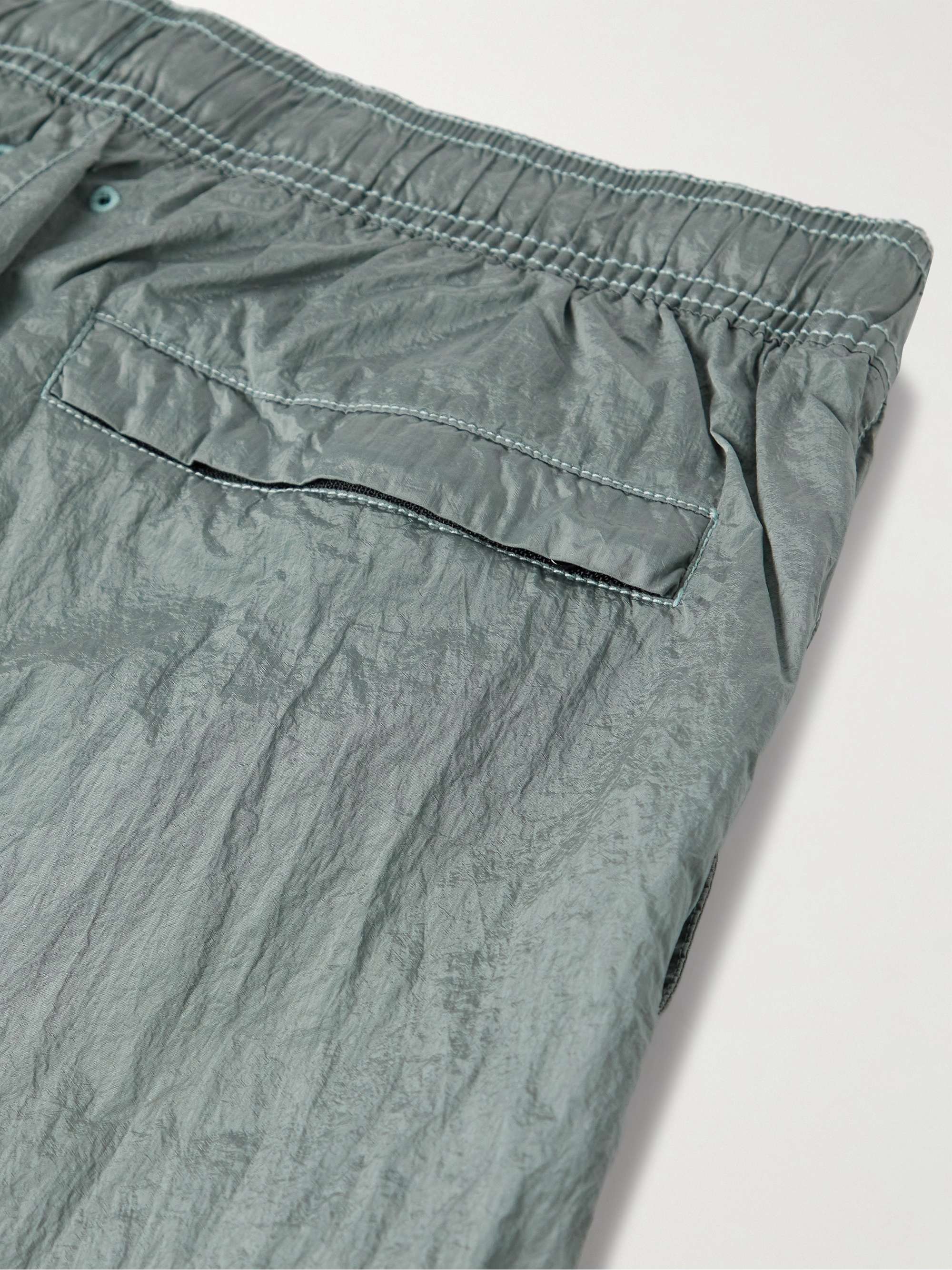 STONE ISLAND Logo-Appliquéd Straight-Leg Mid-Length Swim Shorts