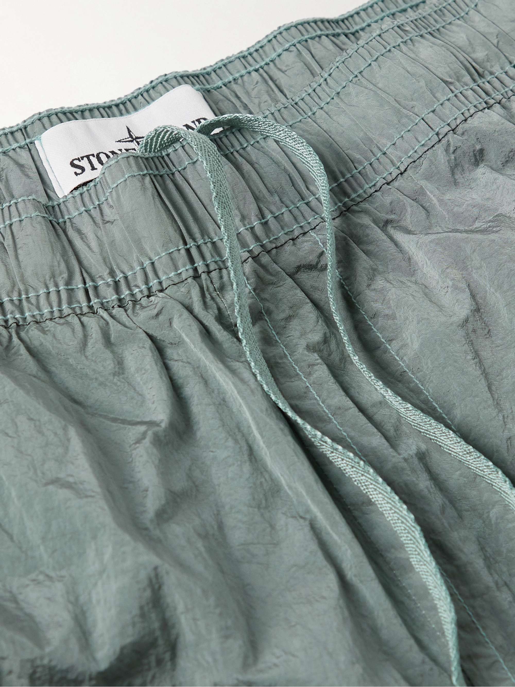 STONE ISLAND Logo-Appliquéd Straight-Leg Mid-Length Swim Shorts