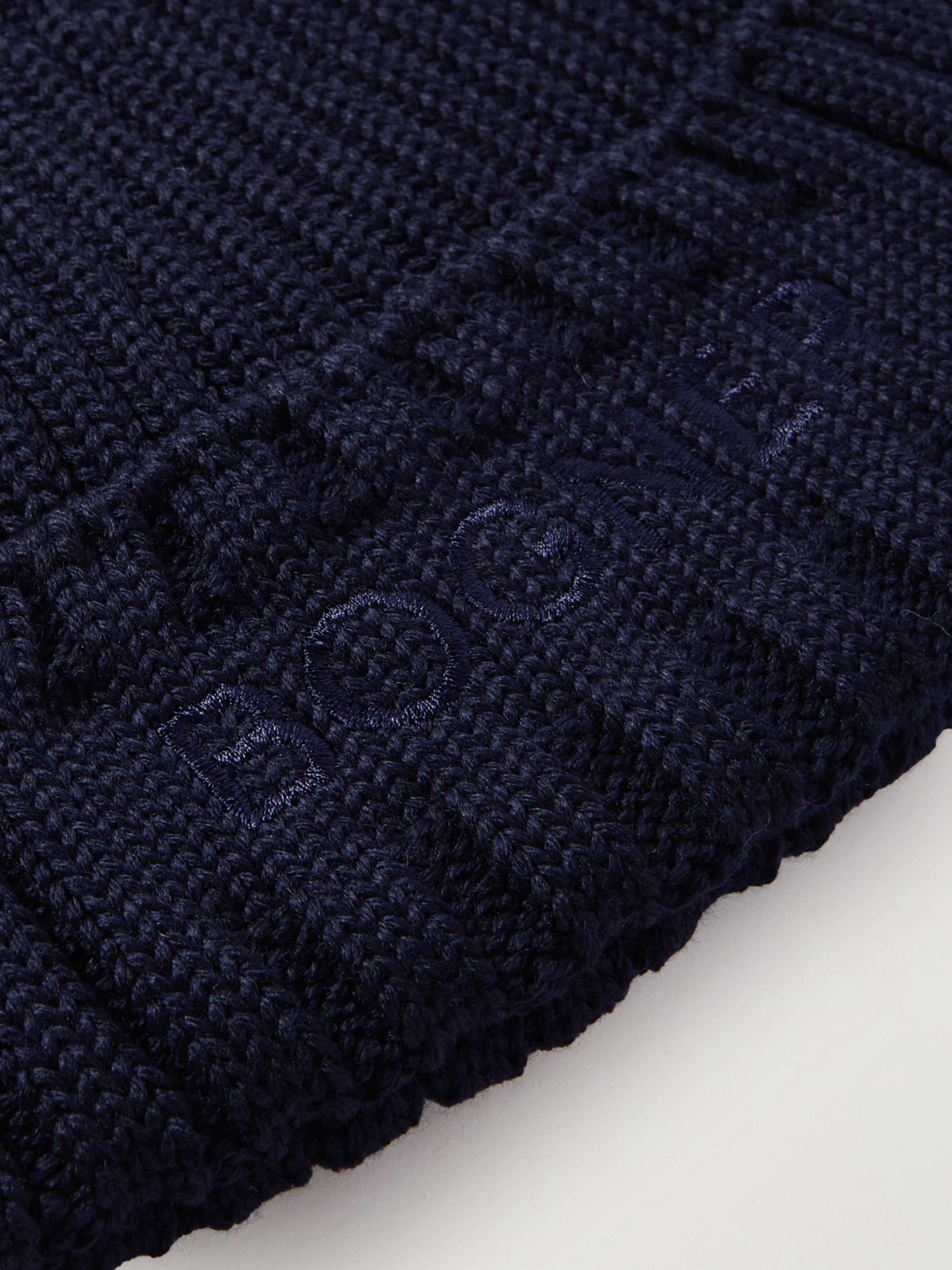 BOGNER Conrad Logo-Embroidered Ribbed Virgin Wool-Blend Beanie