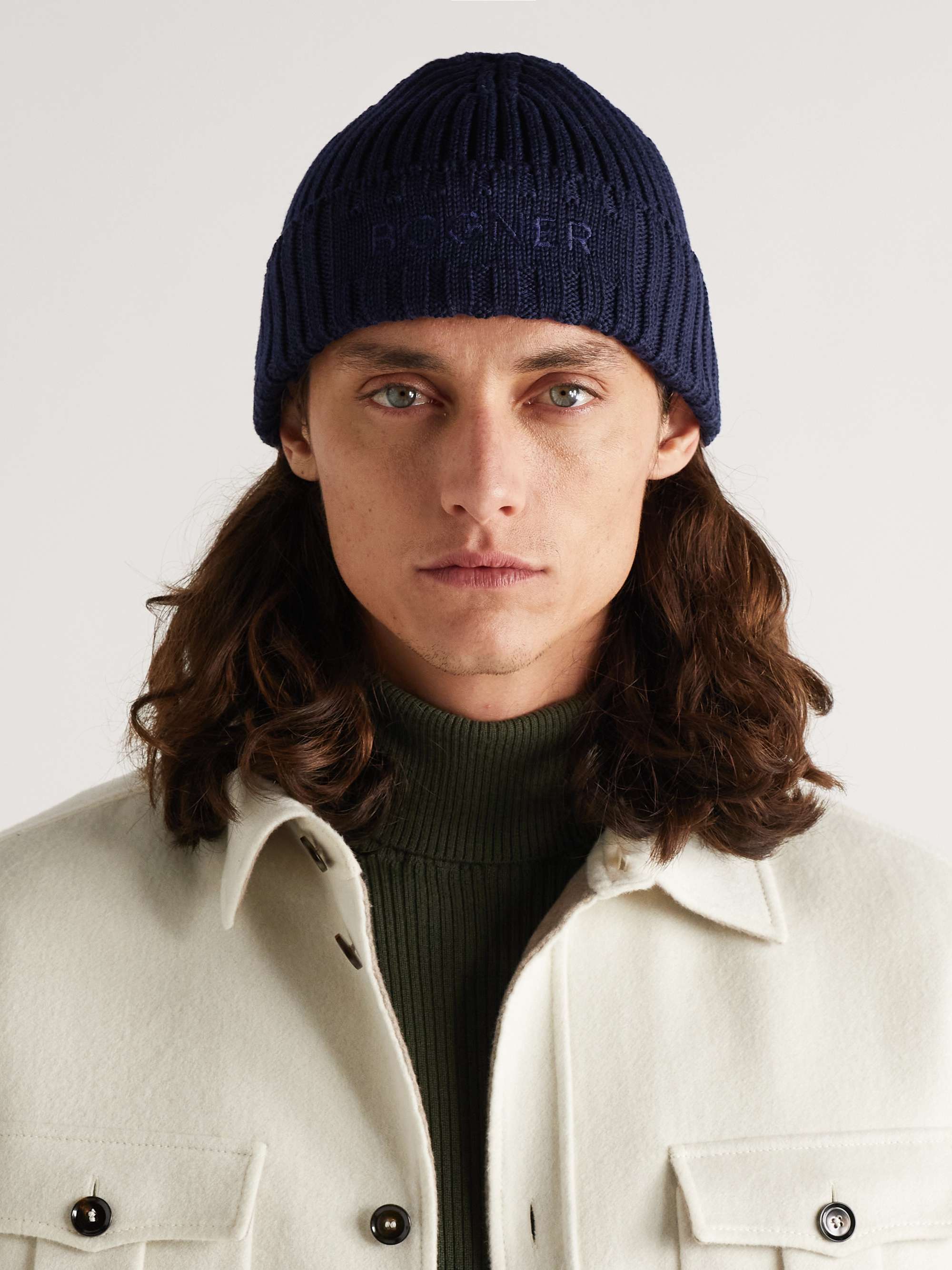 BOGNER Conrad Logo-Embroidered Ribbed Virgin Wool-Blend Beanie