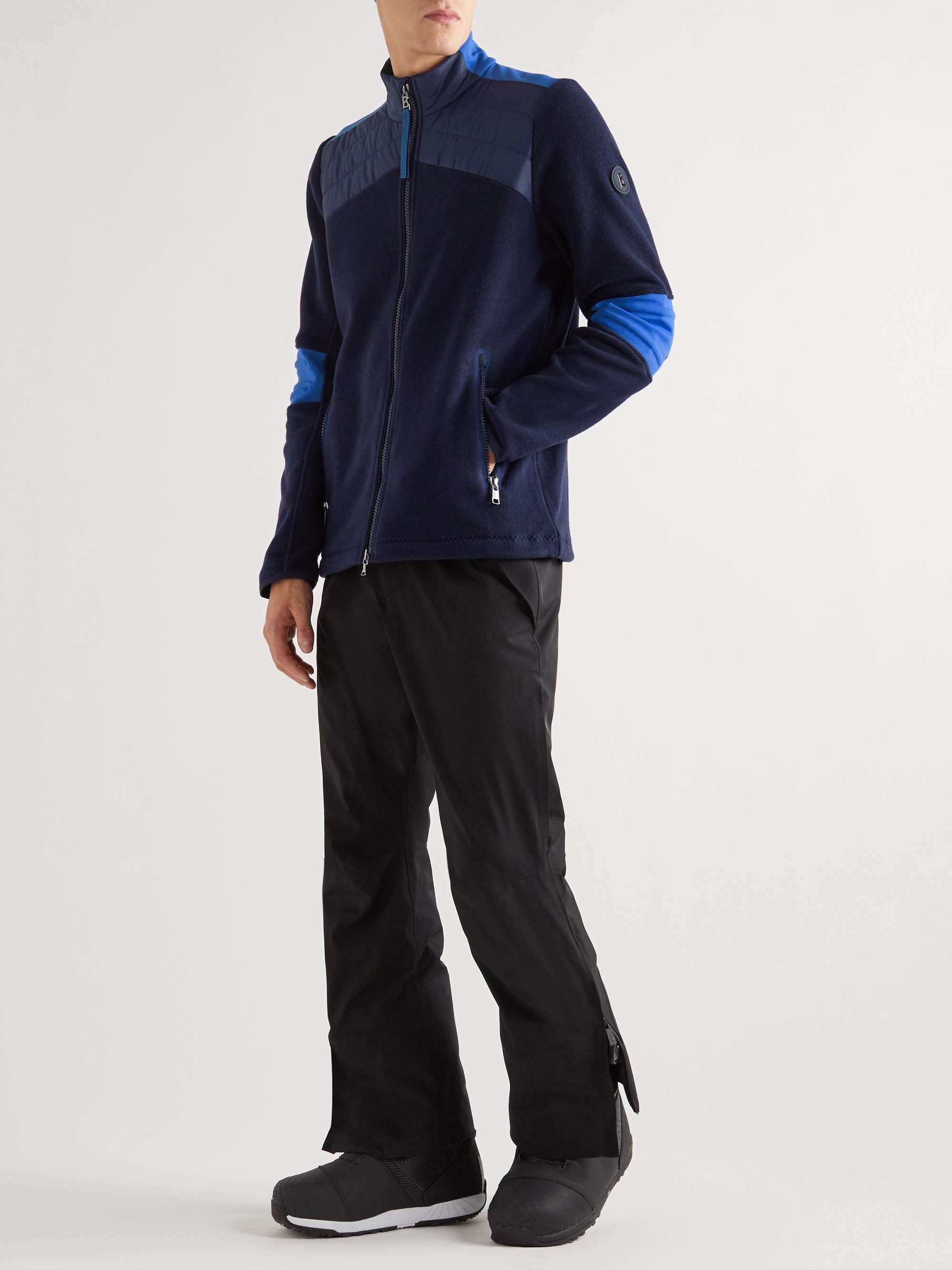BOGNER Neal Quilted Shell-Trimmed Fleece Zip-Up Jacket