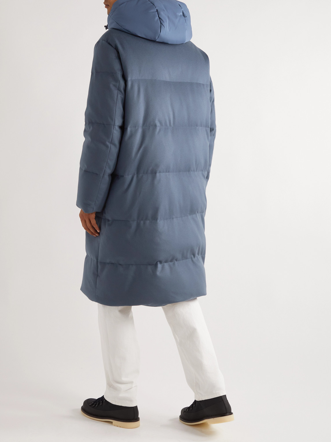 Shop Loro Piana Quilted Cashmere Down Parka In Blue