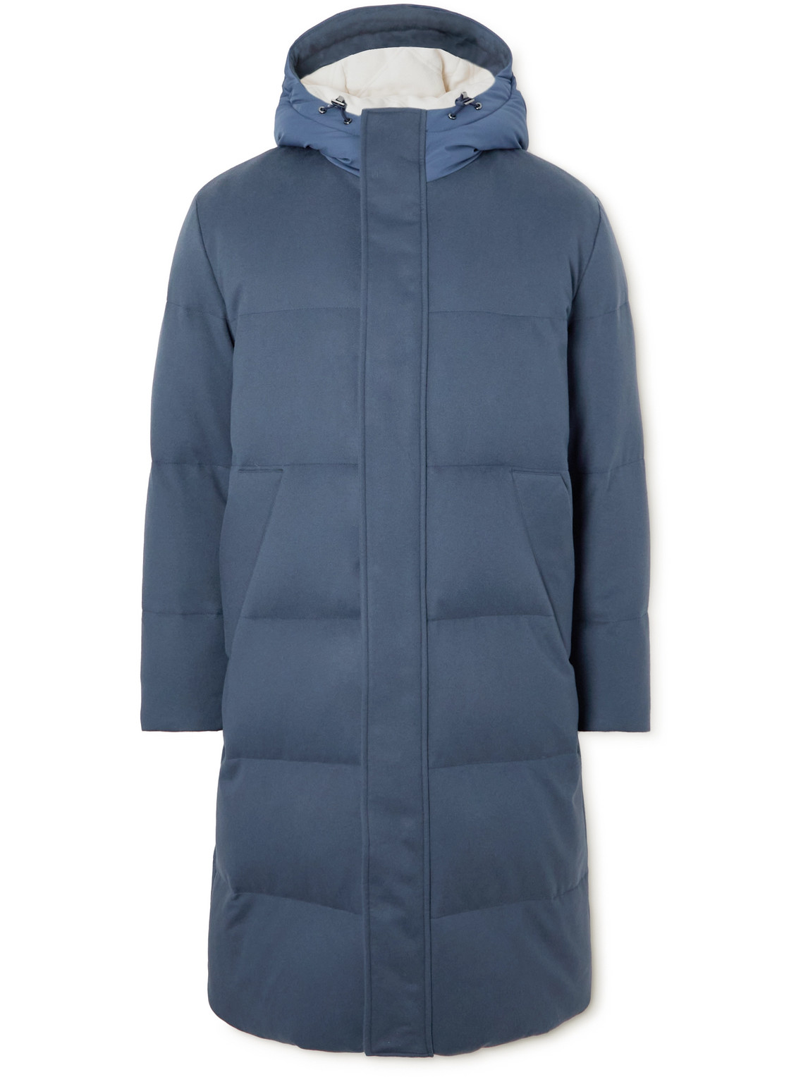 Loro Piana Quilted Cashmere Down Parka In Blue