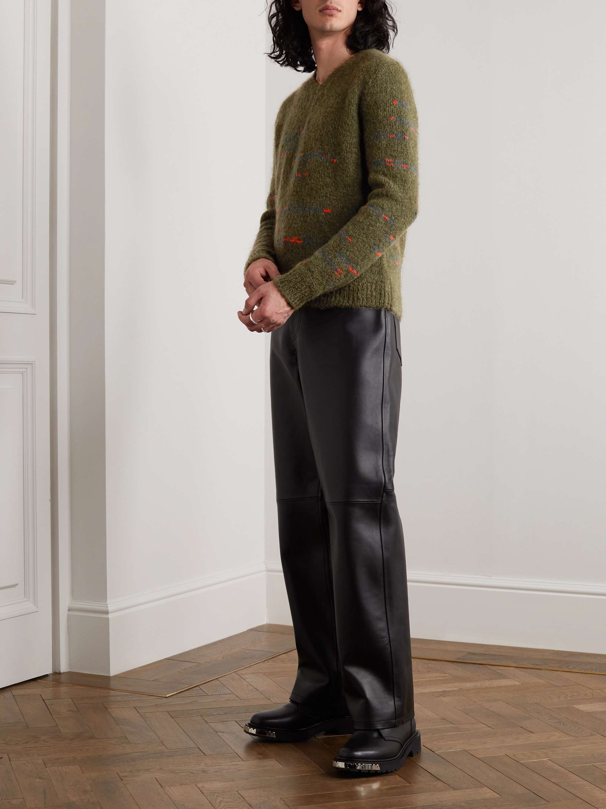 RAF SIMONS Wool-Blend Jacquard Sweater