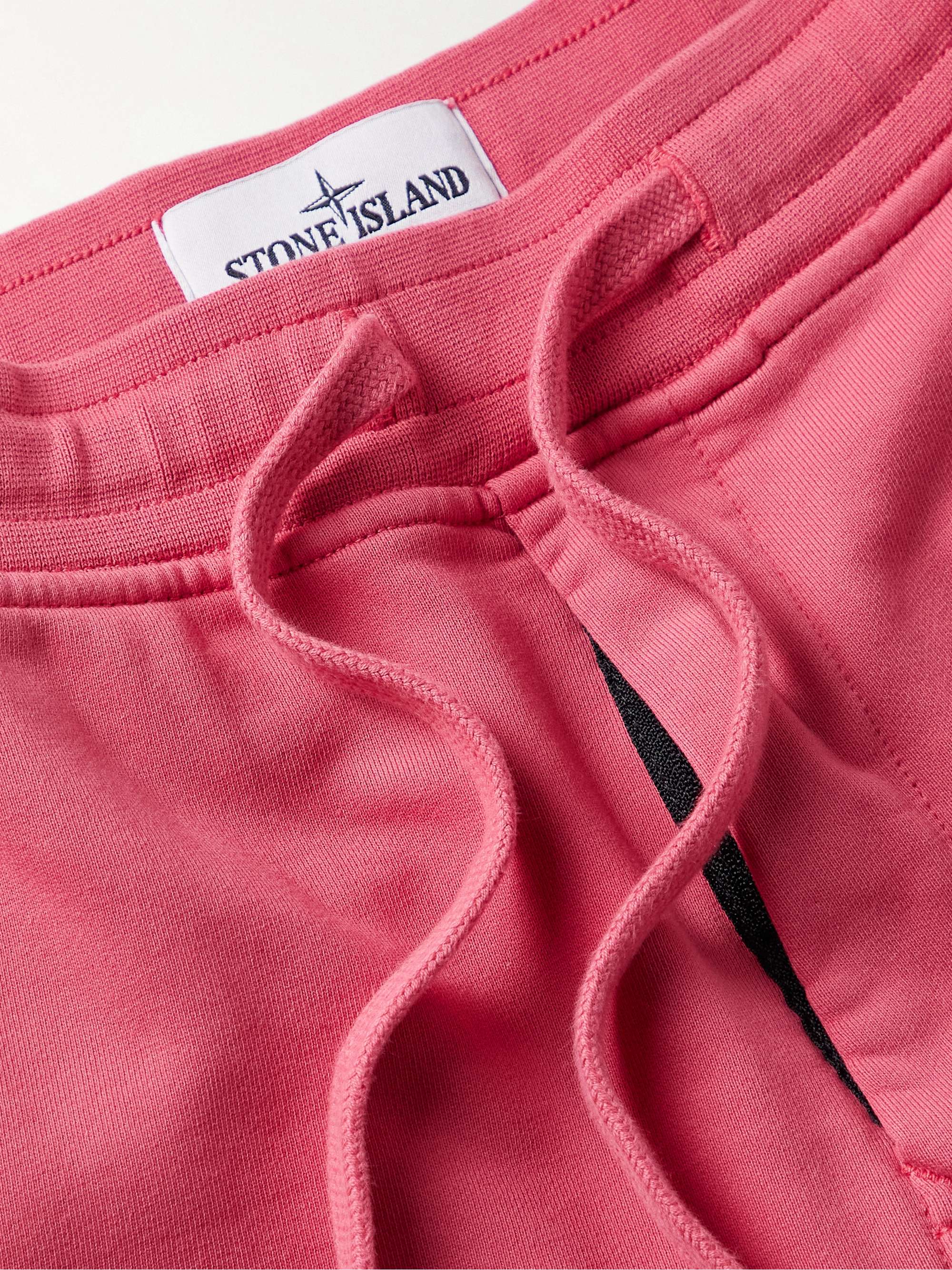STONE ISLAND Straight-Leg Garment-Dyed Cotton-Jersey Drawstring Shorts