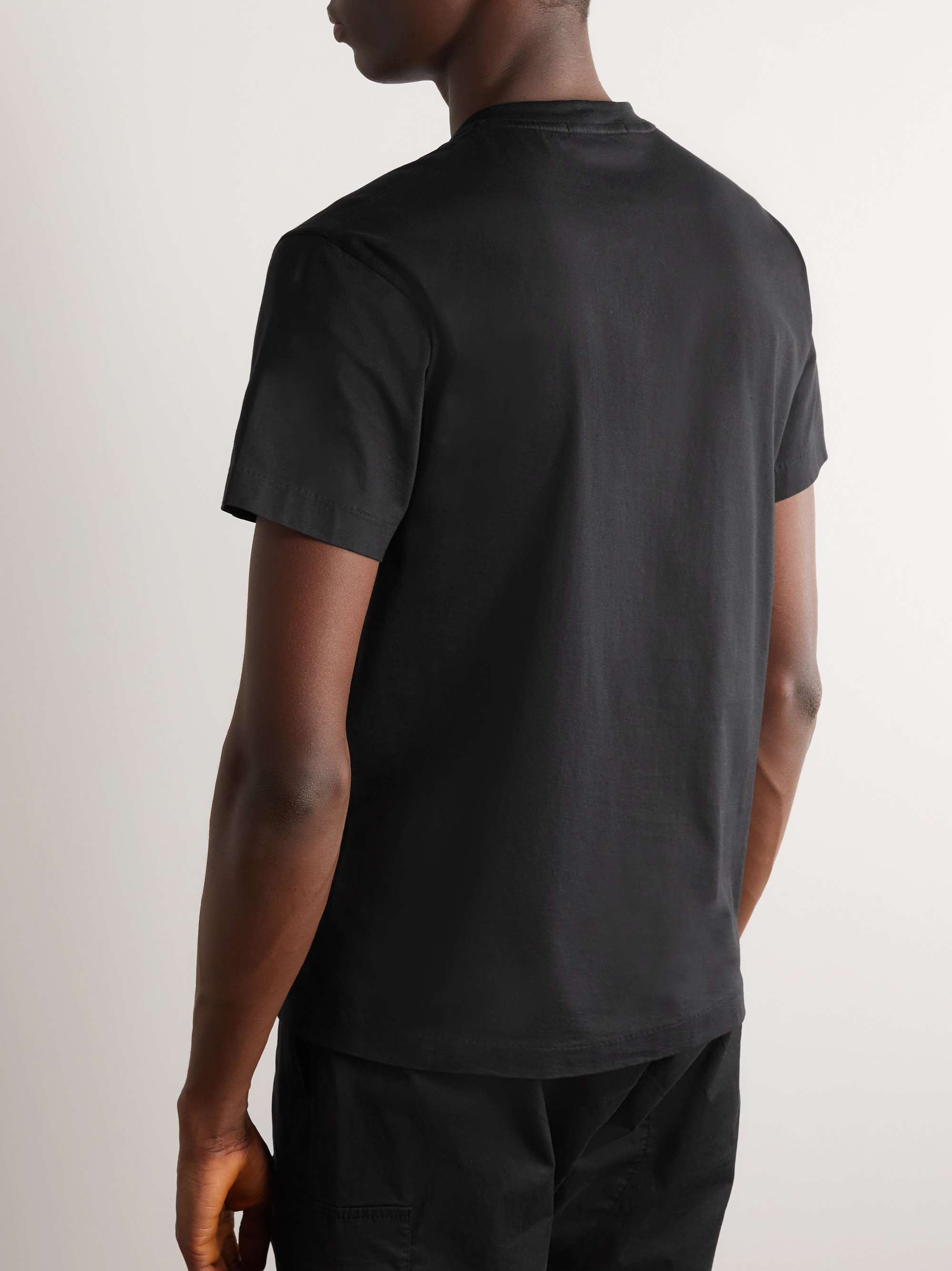 STONE ISLAND Logo-Embroidered Garment-Dyed Cotton-Jersey T-Shirt
