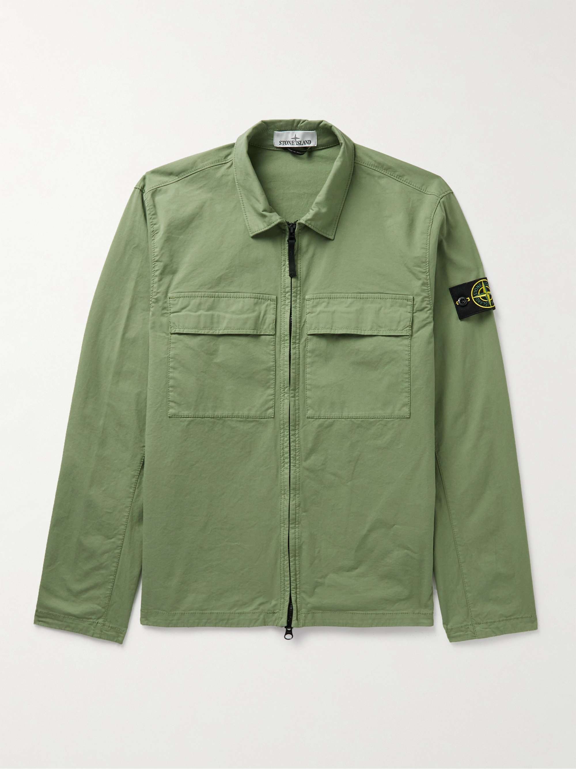 STONE ISLAND Logo-Appliquéd Cotton-Blend Twill Overshirt for Men