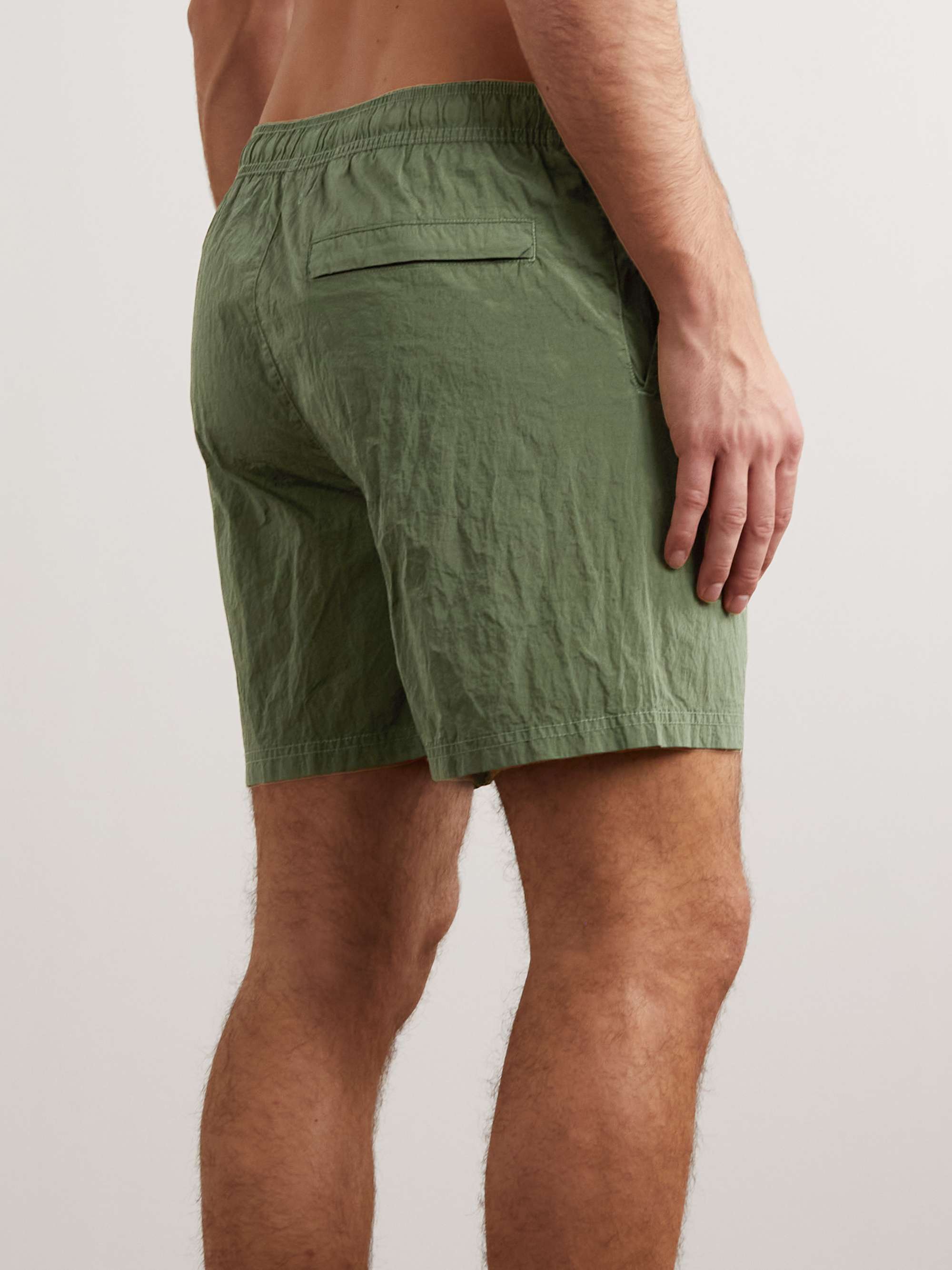STONE ISLAND Logo-Appliquéd Straight-Leg Mid-Length Swim Shorts
