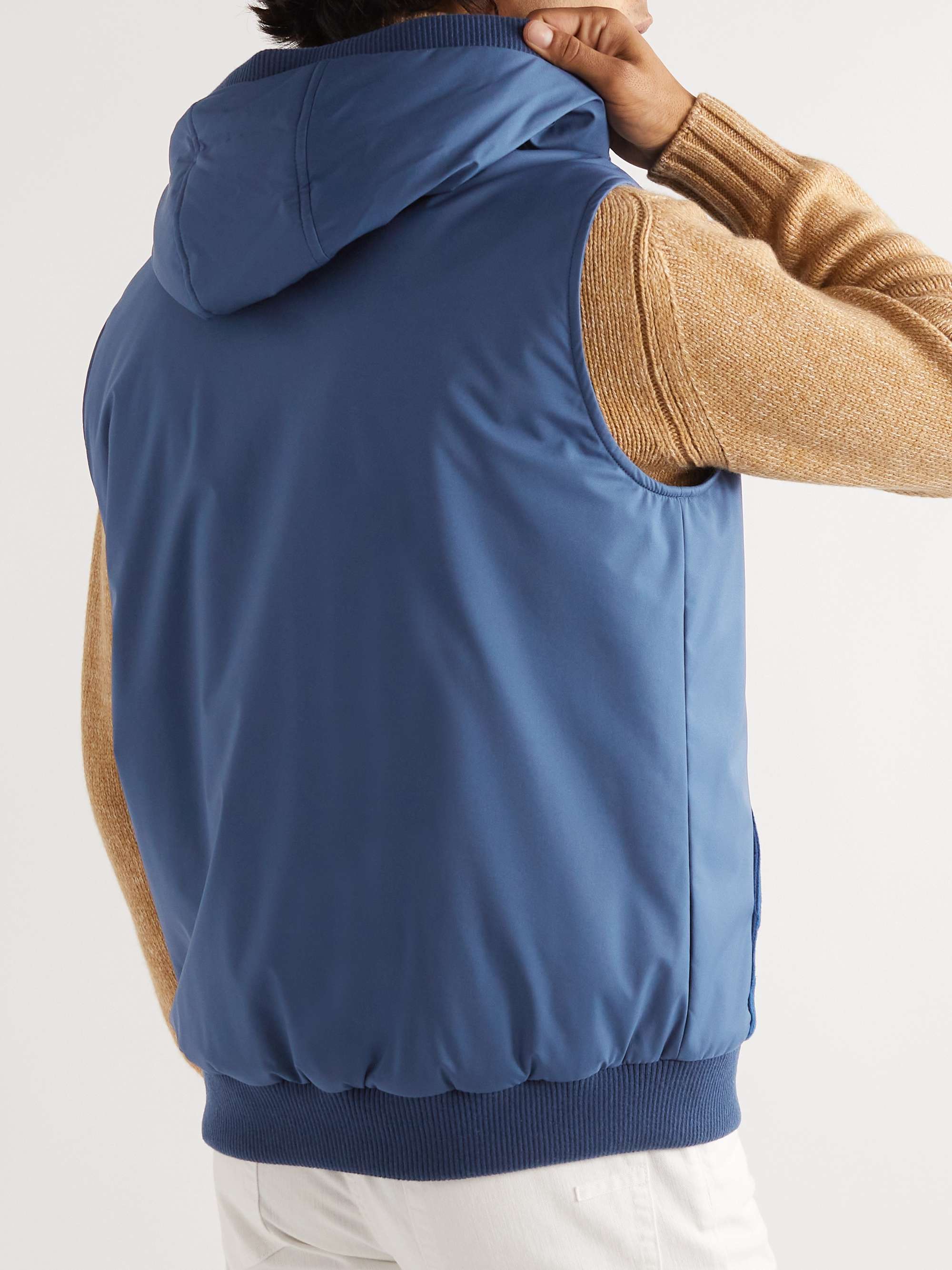 LORO PIANA Wallace Storm System® Cashmere-Trimmed Padded Nylon Hooded Gilet