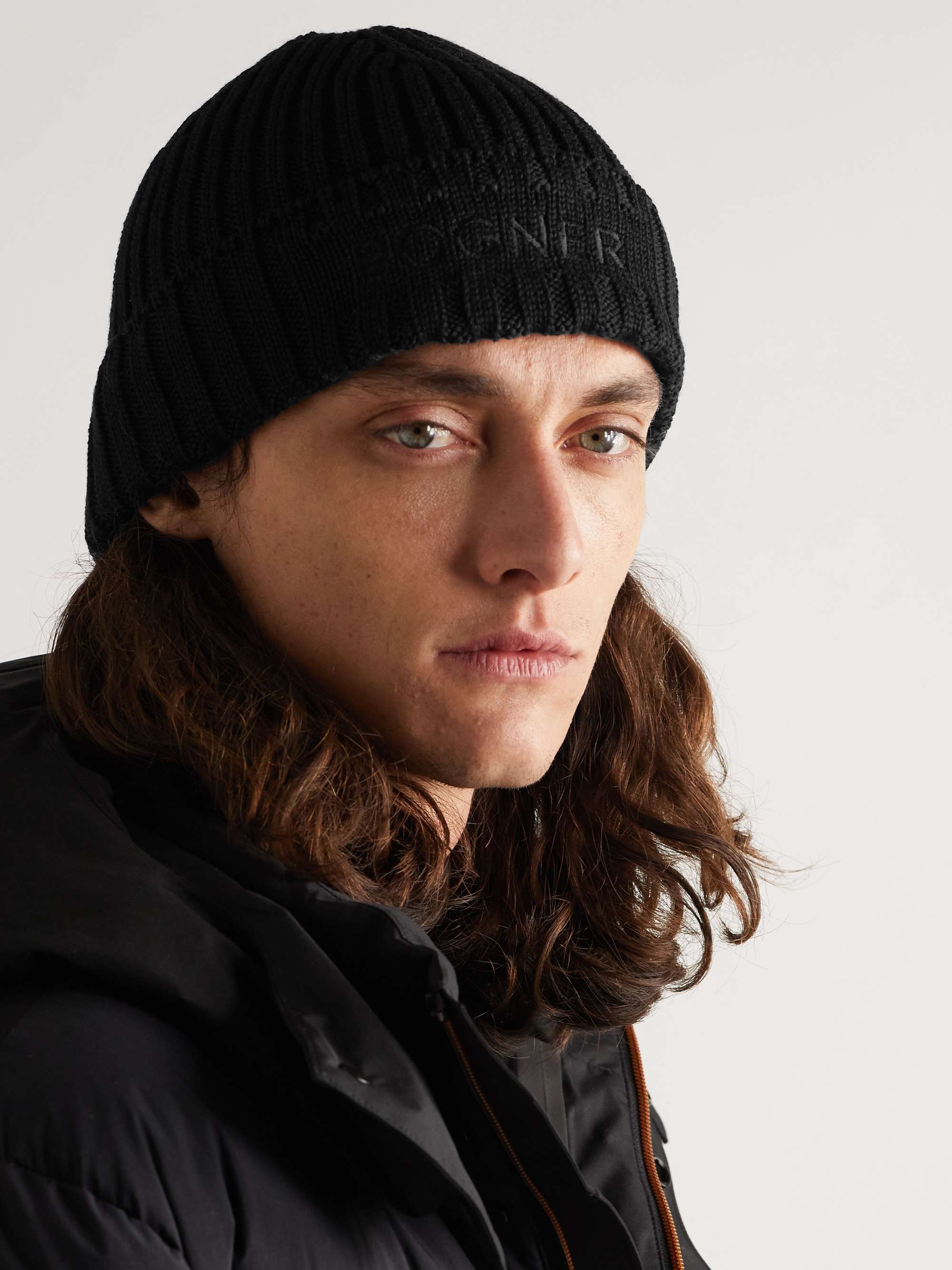 BOGNER Conrad Logo-Embroidered Ribbed Virgin Wool-Blend Beanie