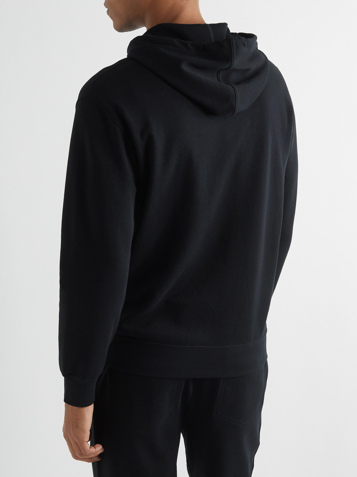 Shop Brunello Cucinelli Cotton-blend Jersey Hoodie In Black