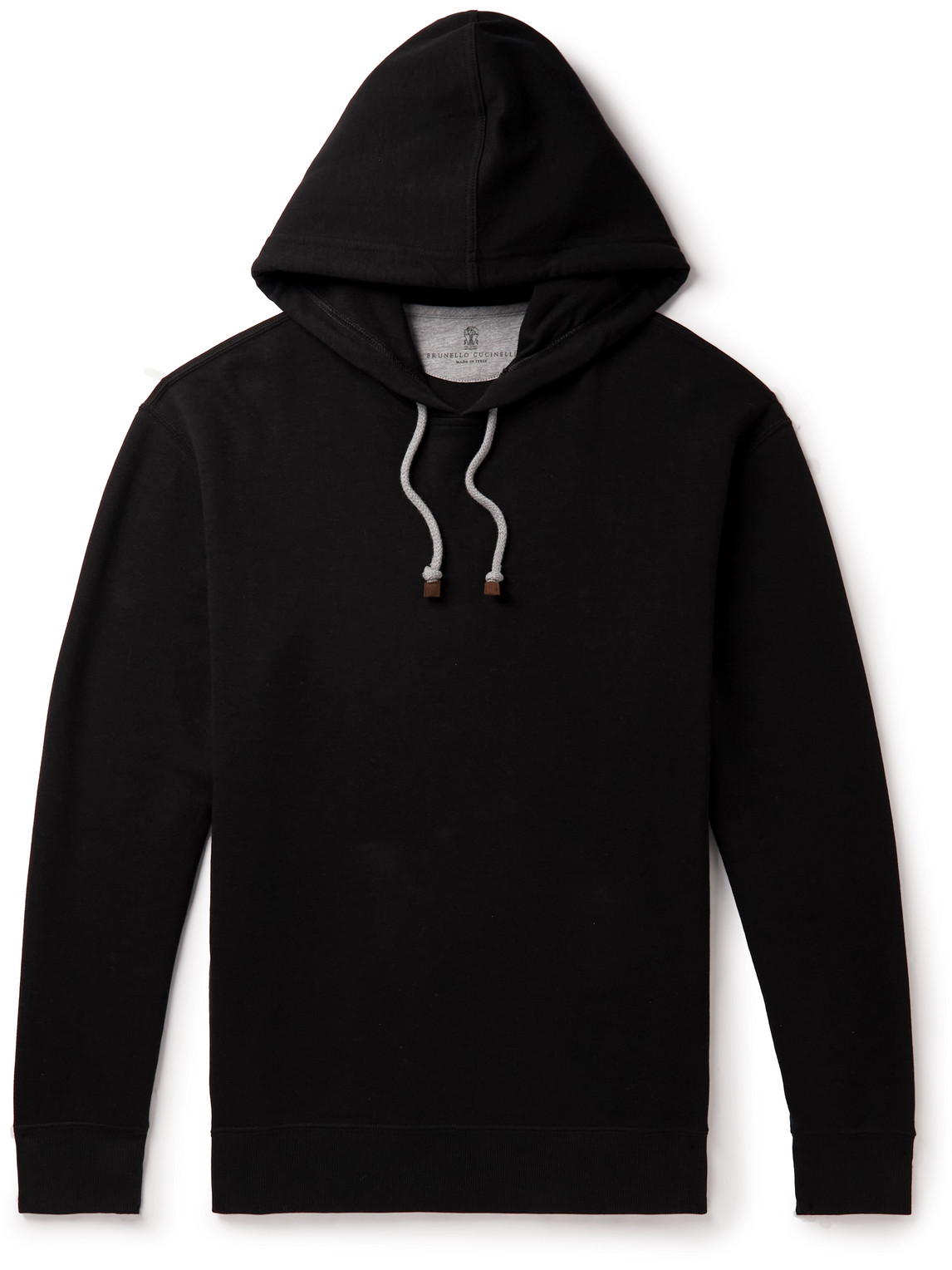 Shop Brunello Cucinelli Cotton-blend Jersey Hoodie In Black