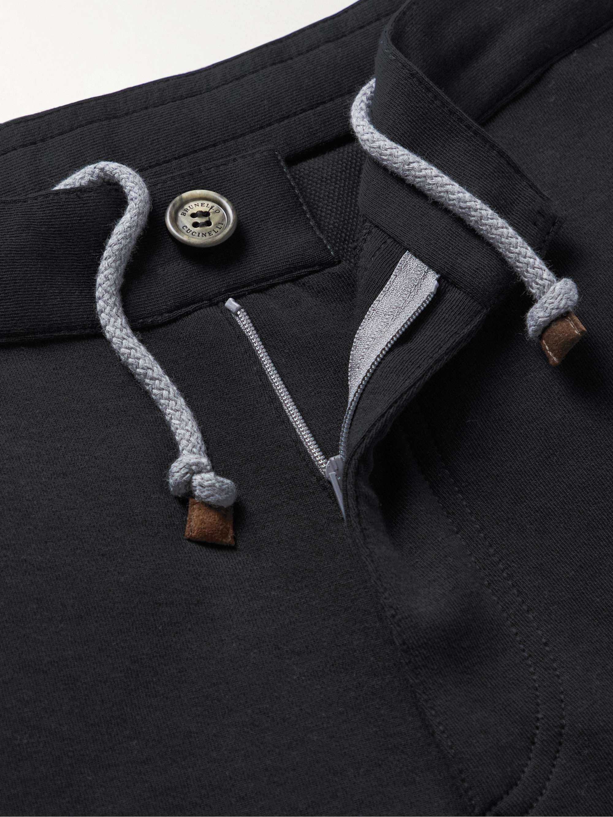BRUNELLO CUCINELLI Straight-Leg Cotton-Blend Drawstrings Shorts