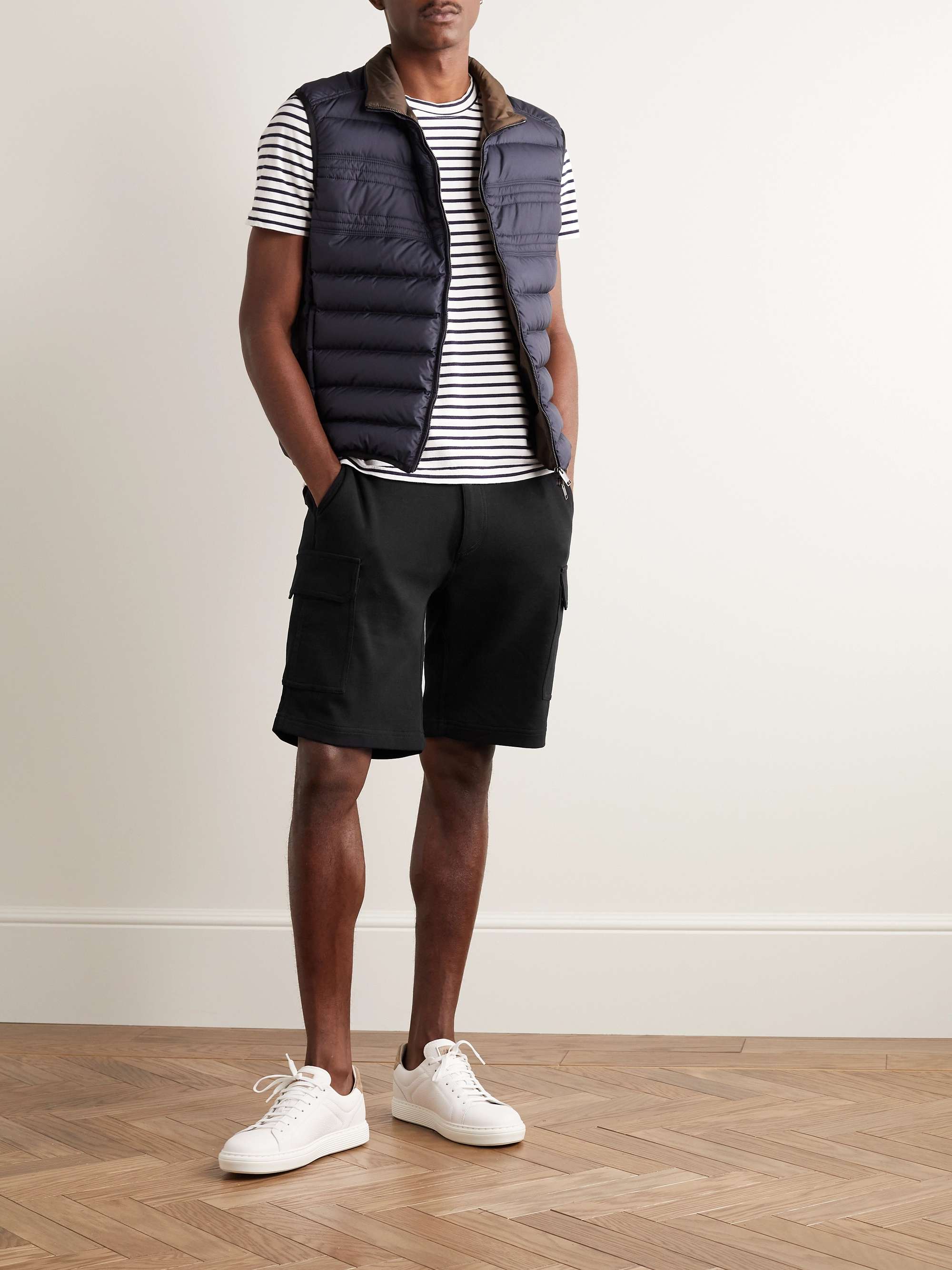 BRUNELLO CUCINELLI Straight-Leg Cotton-Blend Drawstrings Shorts