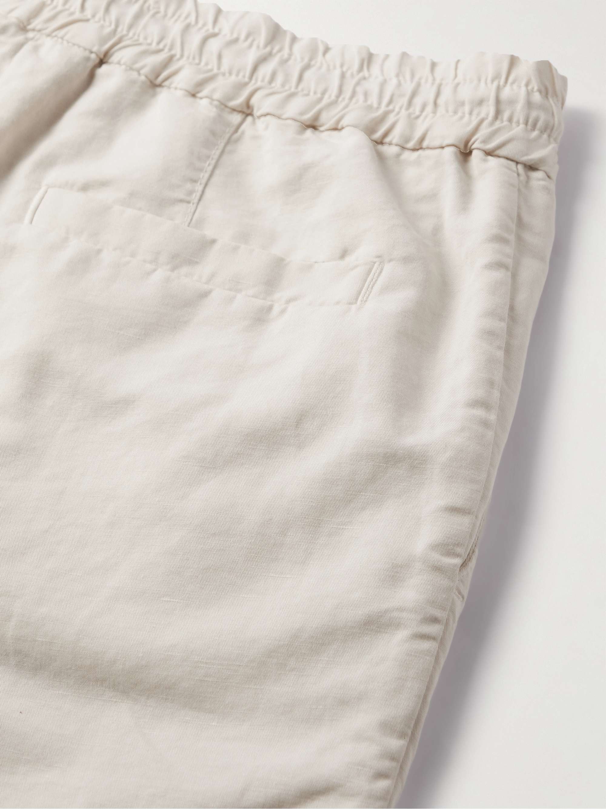 BRUNELLO CUCINELLI Straight-Leg Linen and Cotton-Blend Drawstring Shorts