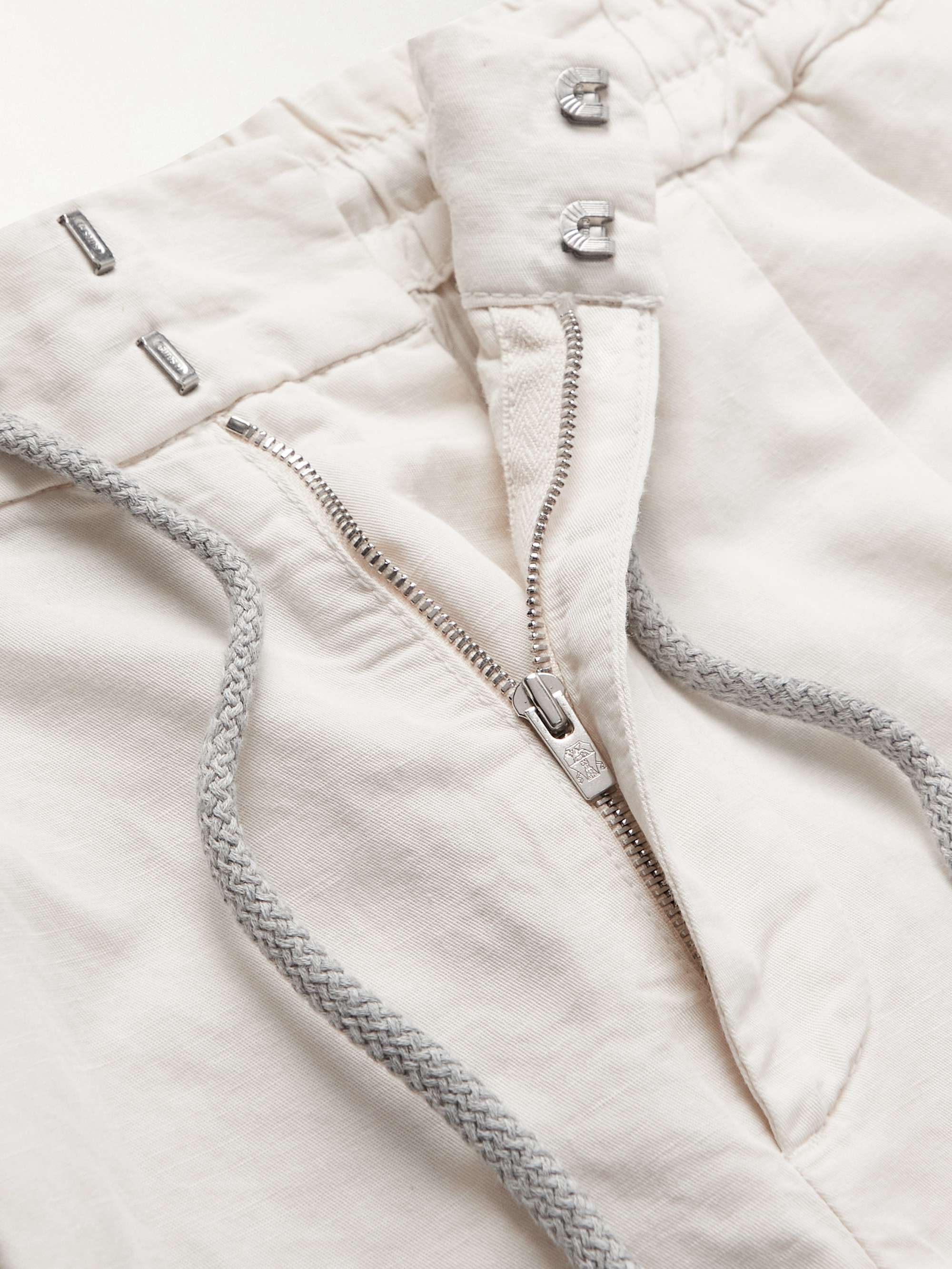 BRUNELLO CUCINELLI Straight-Leg Linen and Cotton-Blend Drawstring Shorts