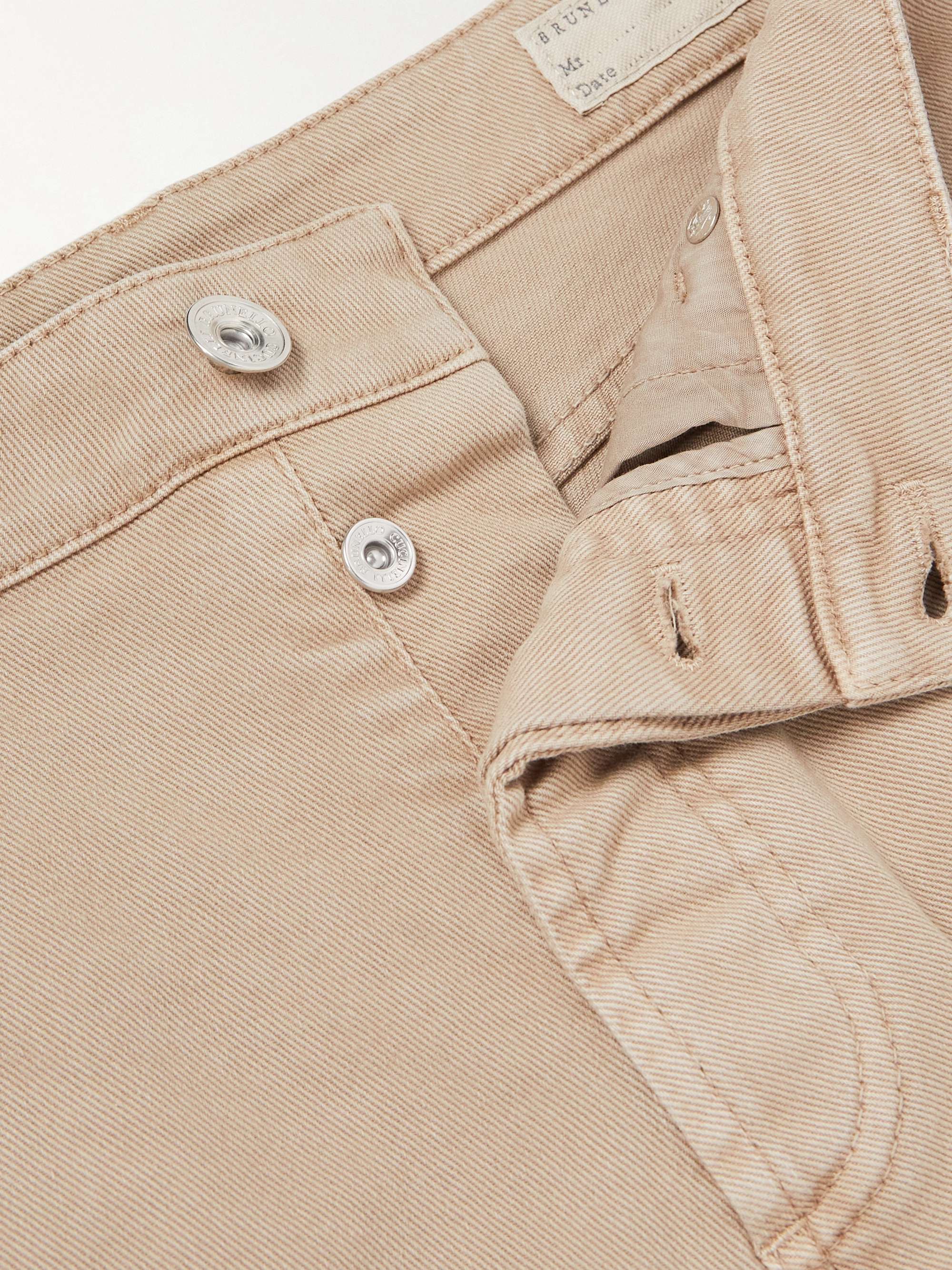 BRUNELLO CUCINELLI Tapered Garment-Dyed Stretch-Cotton Trousers