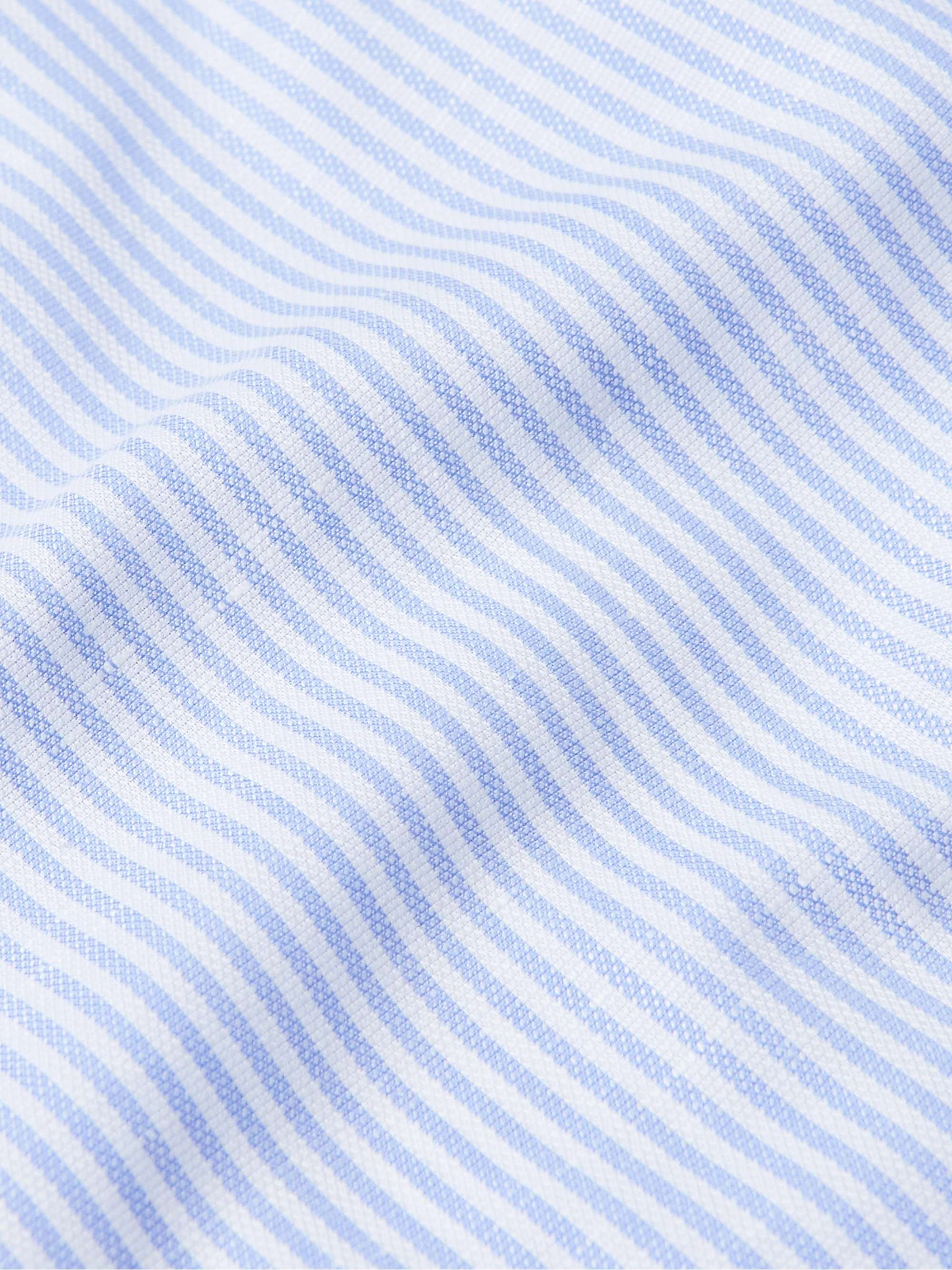 BRUNELLO CUCINELLI Striped Cotton and Linen-Blend Shirt