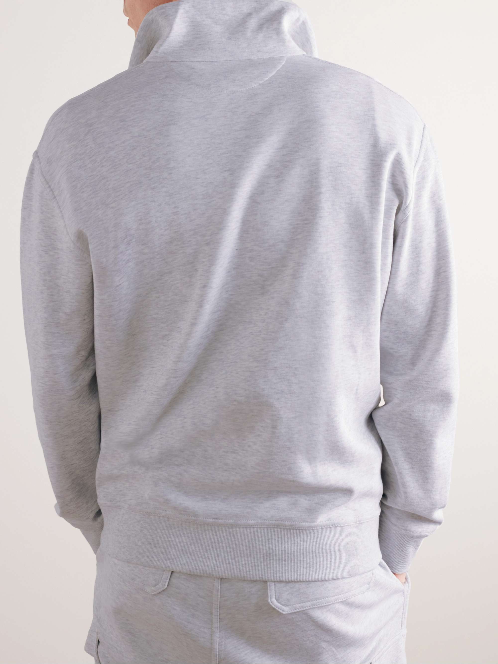 BRUNELLO CUCINELLI Cotton-Blend Jersey Half-Zip Sweatshirt