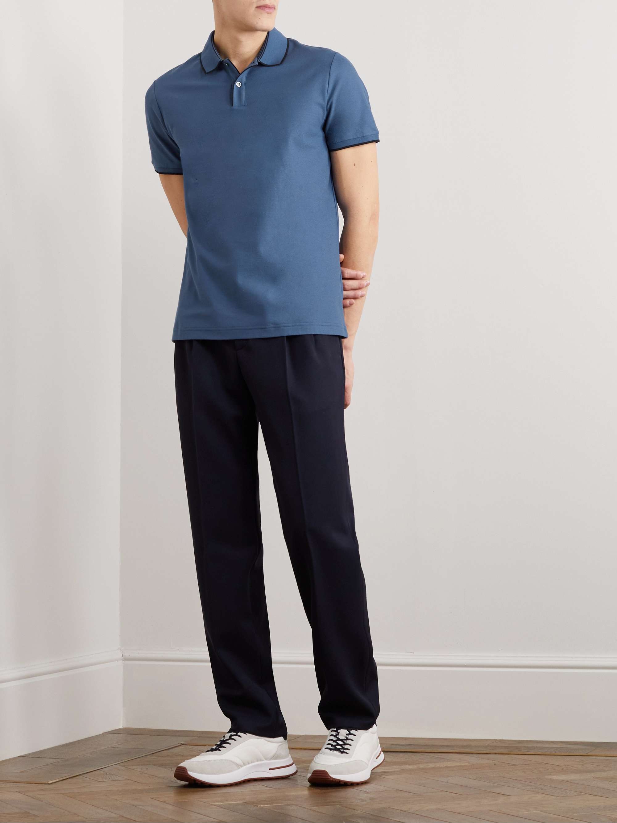 LORO PIANA Stretch-Cotton Piqué Polo Shirt for Men | MR PORTER