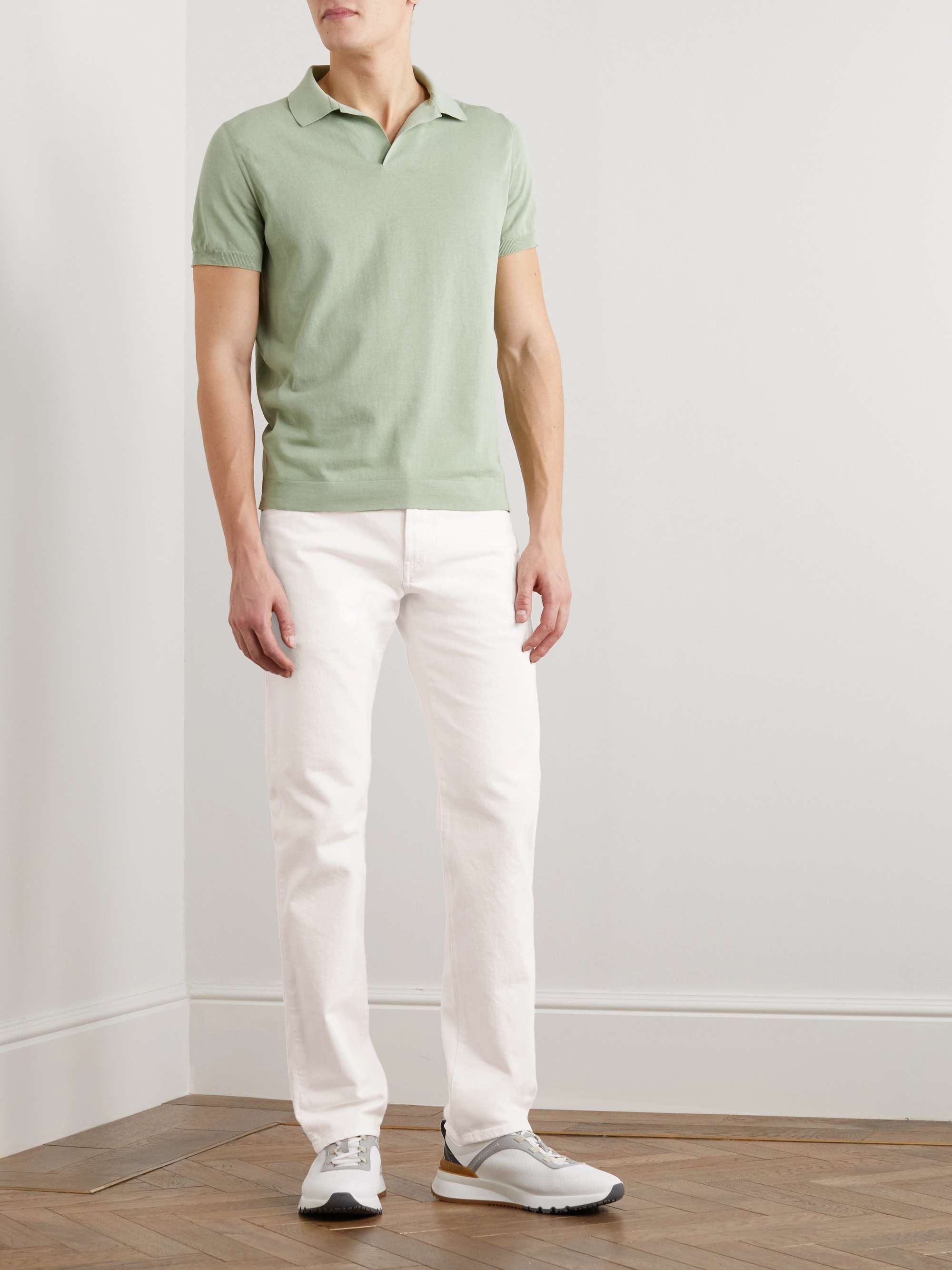 LORO PIANA Quarona Slim-Fit Stretch-Cotton Twill Trousers