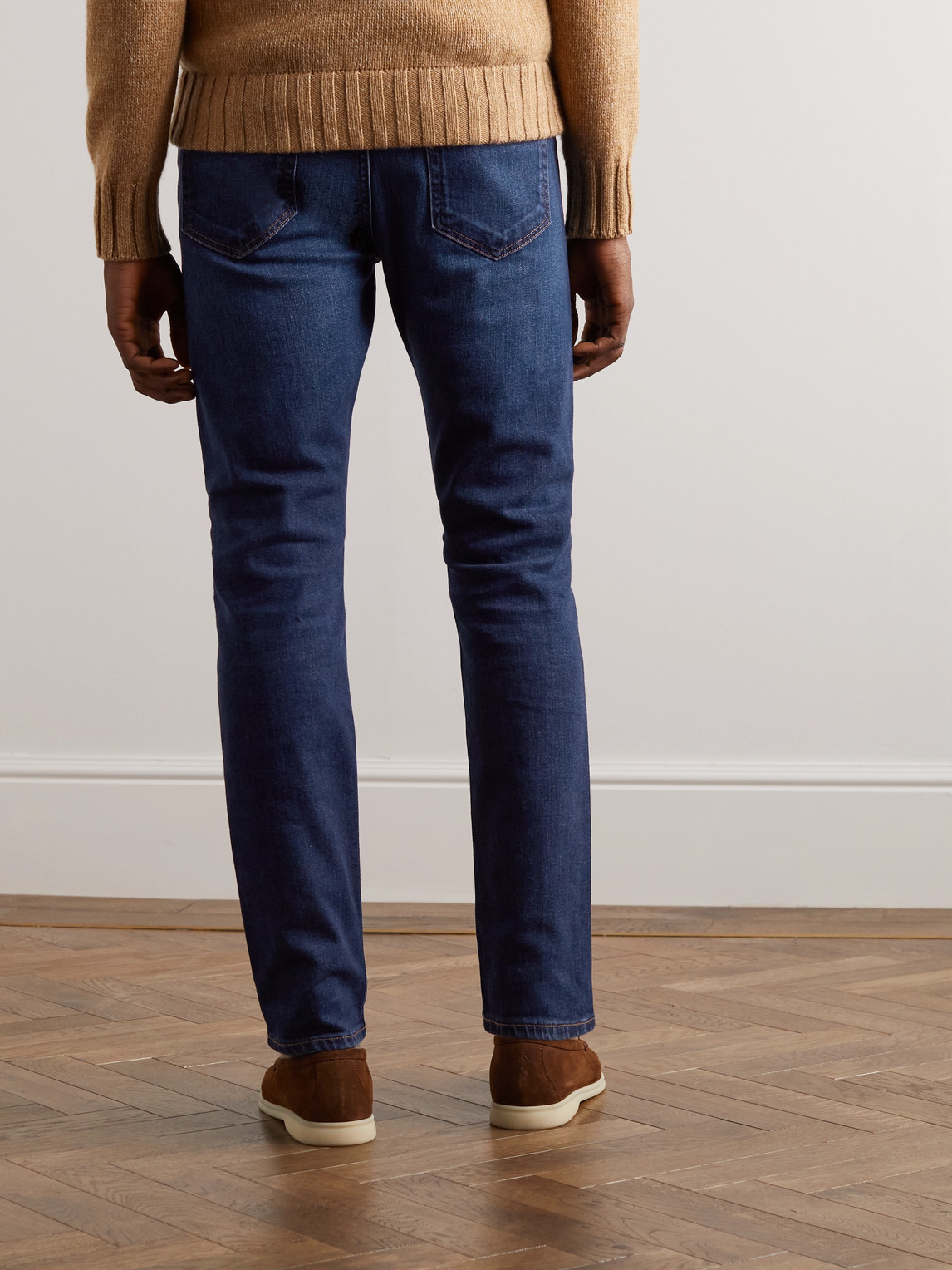 Shop Loro Piana Slim-fit Jeans In Blue