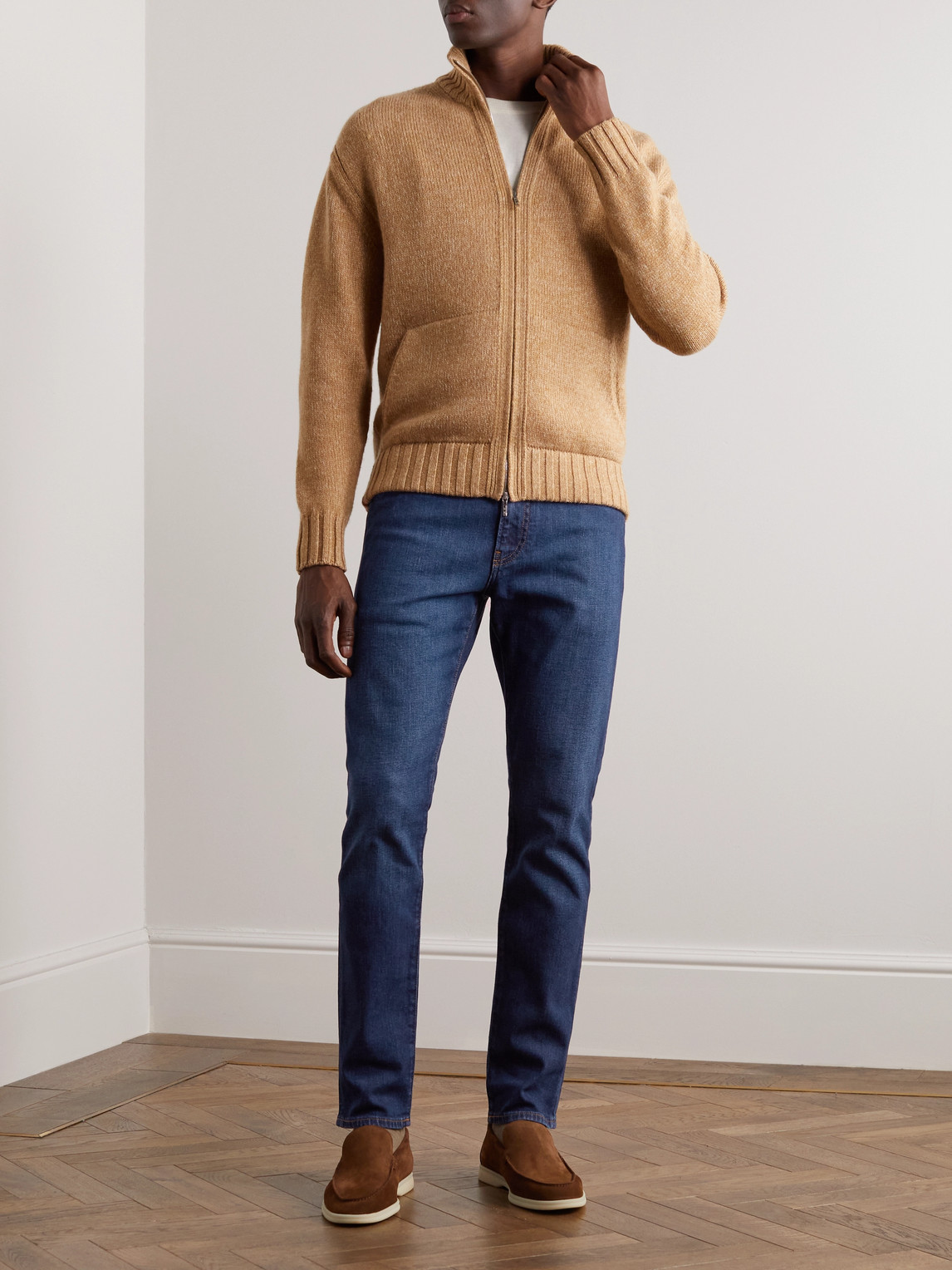 Shop Loro Piana Slim-fit Jeans In Blue