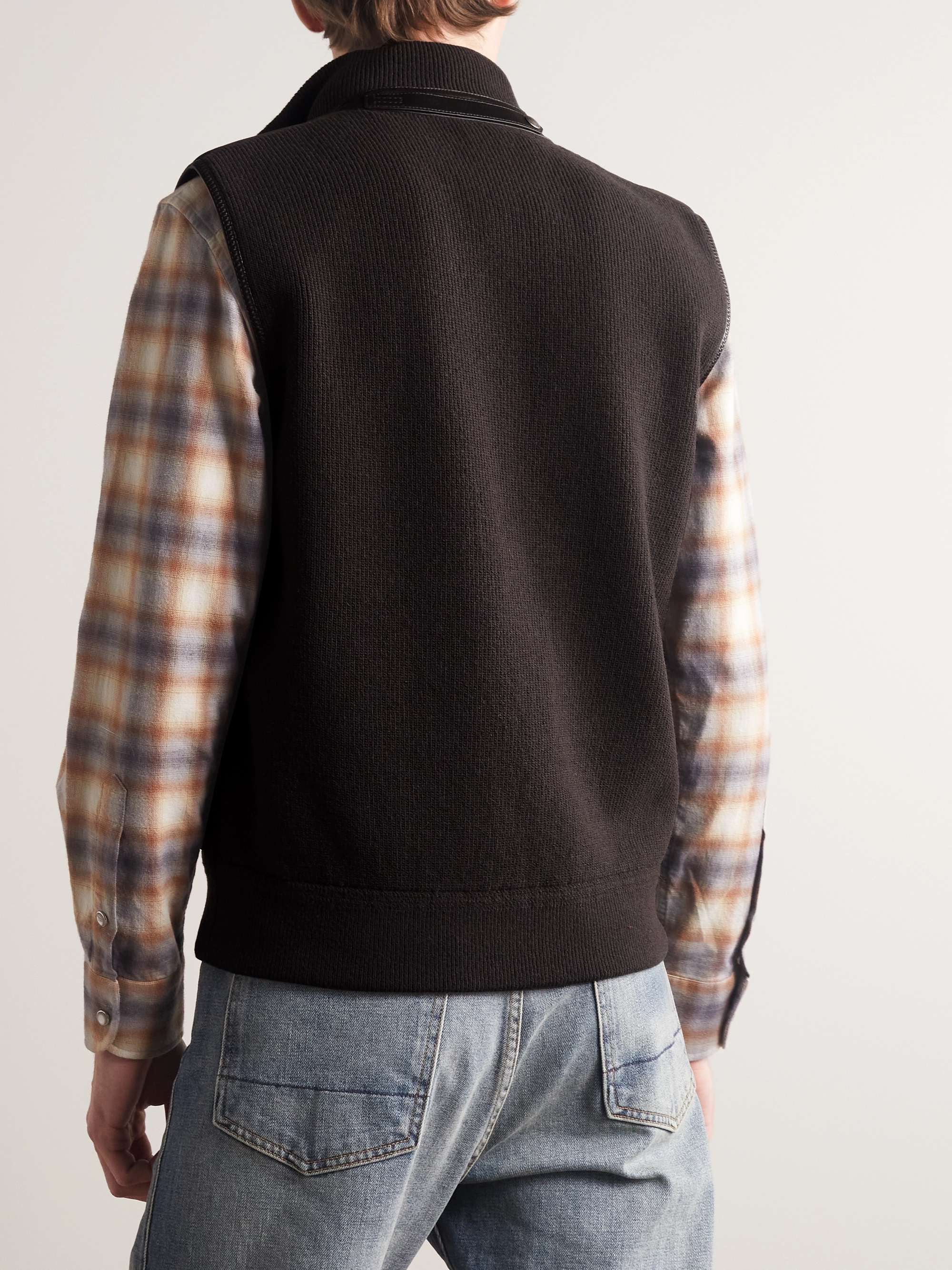 TOM FORD Slim-Fit Quilted Suede-Panelled Wool and Cashmere-Blend Down Gilet