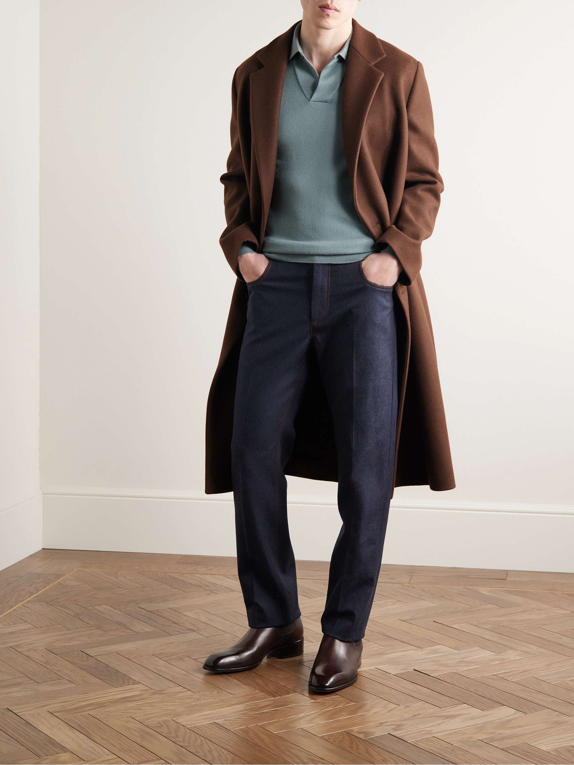 LORO PIANA Straight-Leg Virgin Wool-Blend Trousers