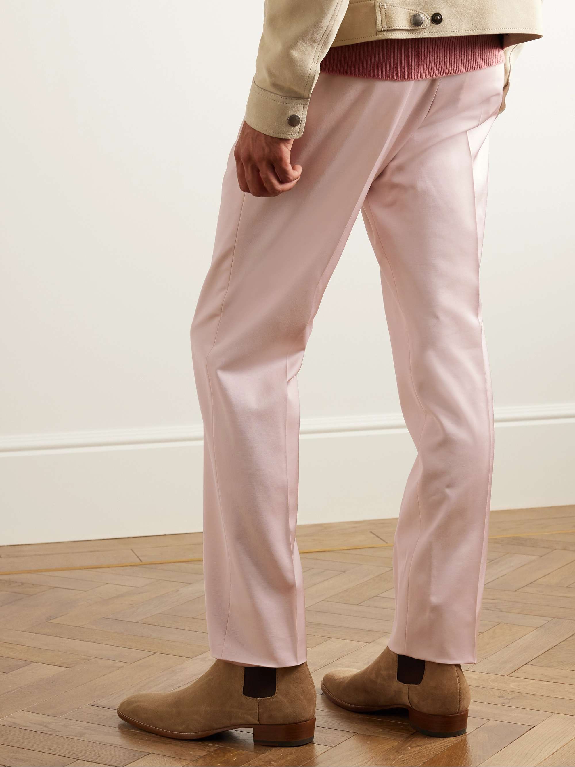 TOM FORD Austin Straight-Leg Pleated Cady Suit Trousers