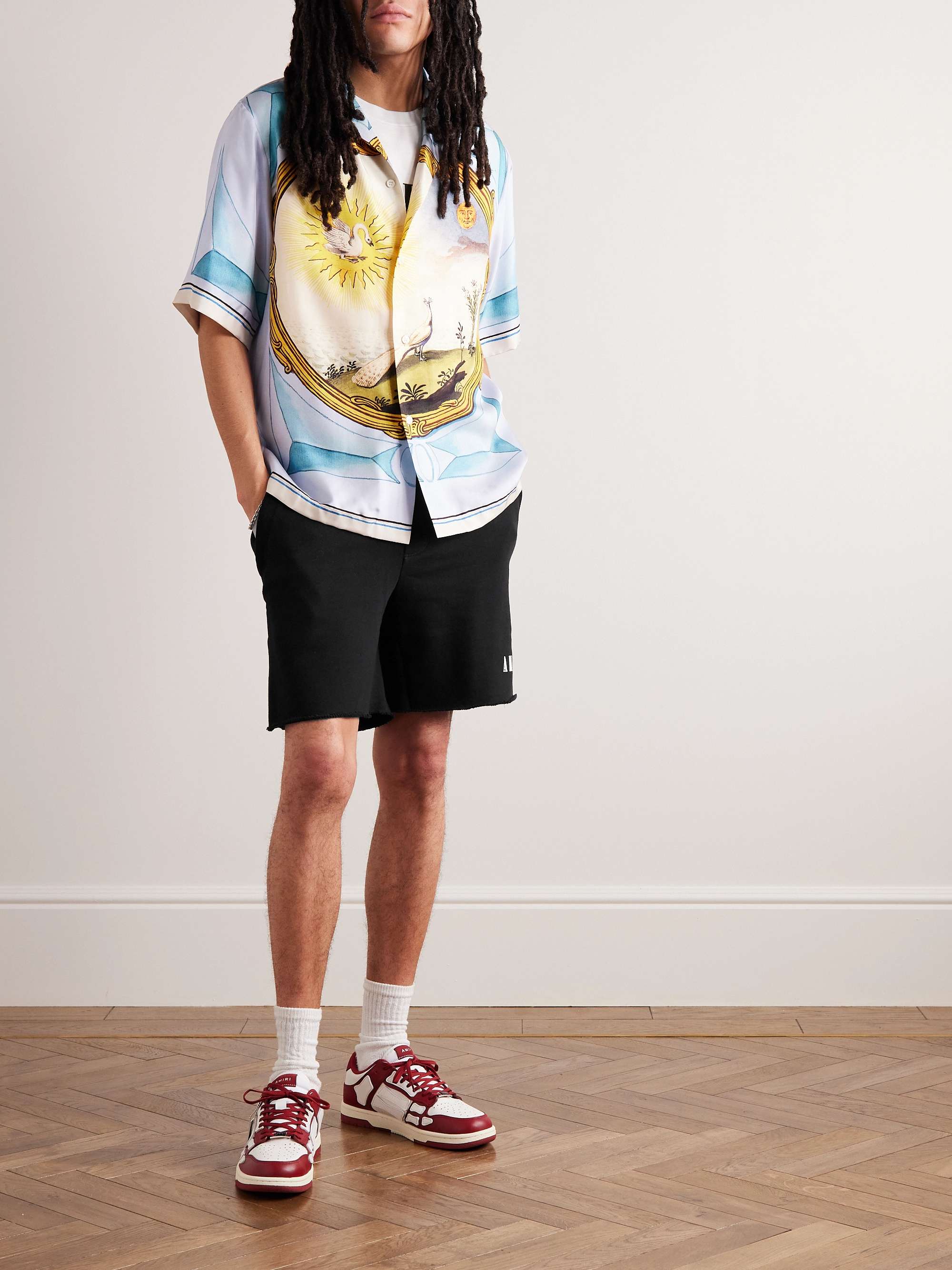AMIRI Straight-Leg Logo-Print Cotton-Jersey Shorts